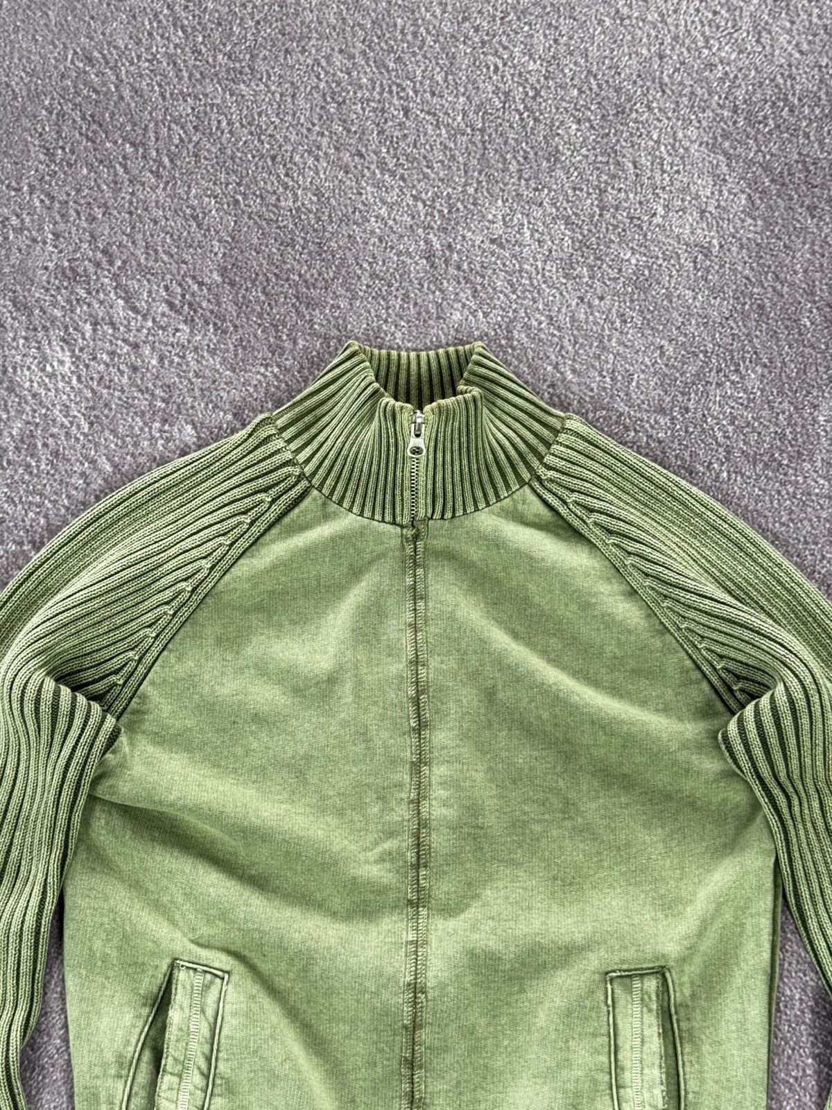 Japanese Brand 00s Japanese Brand Y2K Distressed Zip-Up Sweater Size M / US 6-8 / IT 42-44 - 2 Thumbnail