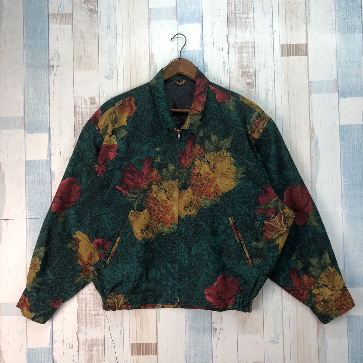 Japanese Brand × Vintage Vintage 90s Fullprint Floral Jacket Size XXL / US 16-18 / IT 52-54 - 1 Thumbnail