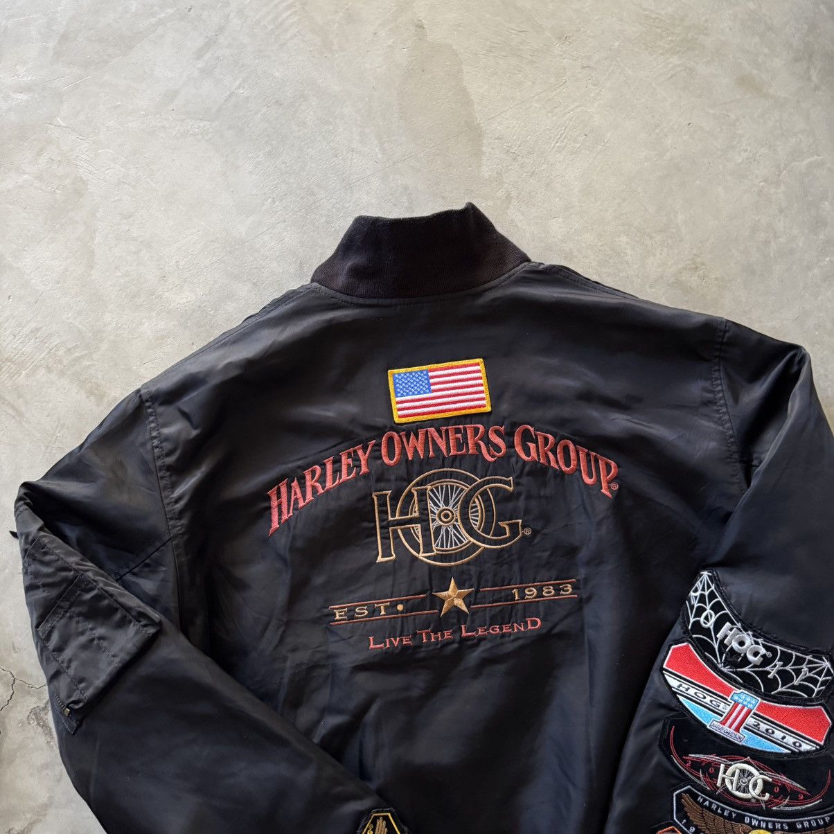 Harley Davidson Vintage Harley Davidson Owners Group(HOG) MA-1 Bomber Jacket Size US L / EU 52-54 / 3 - 13 Thumbnail