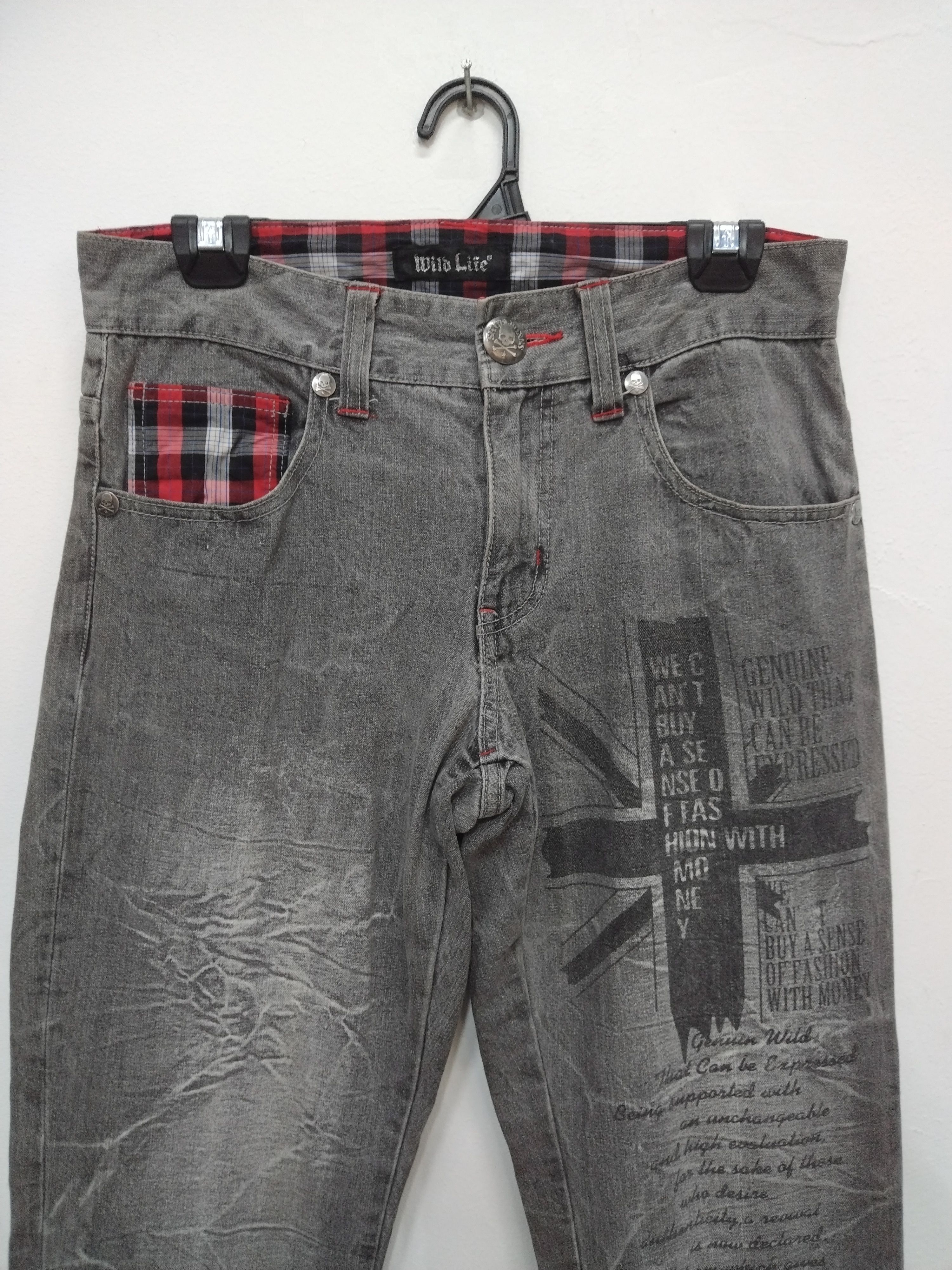 If Six Was Nine 💥Sunfaded lightning character cross design script Jeans Size 30" / US 8 / IT 44 - 4 Thumbnail