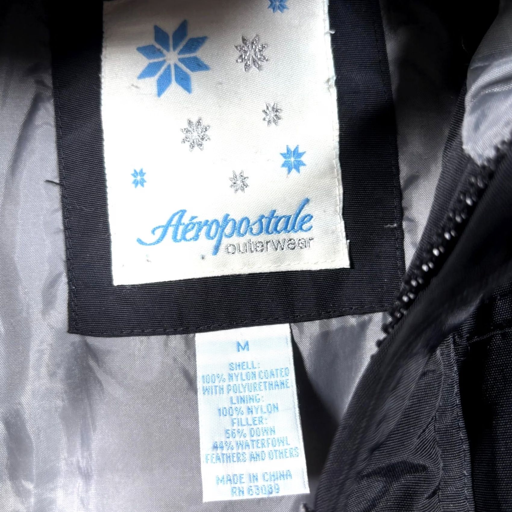 Vintage Aéròpostale Jacket Womens Medium Black Belted Full Zip Faux Fur Hooded Gorpcore Shirt Size M / US 6-8 / IT 42-44 - 3 Thumbnail