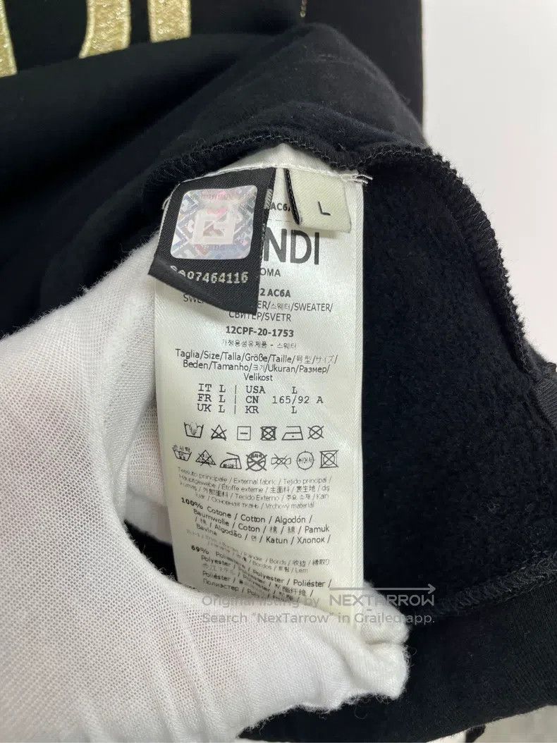 Fendi Fendi Logo Sweatshirt in Black Size L / US 10 / IT 46 - 4 Thumbnail