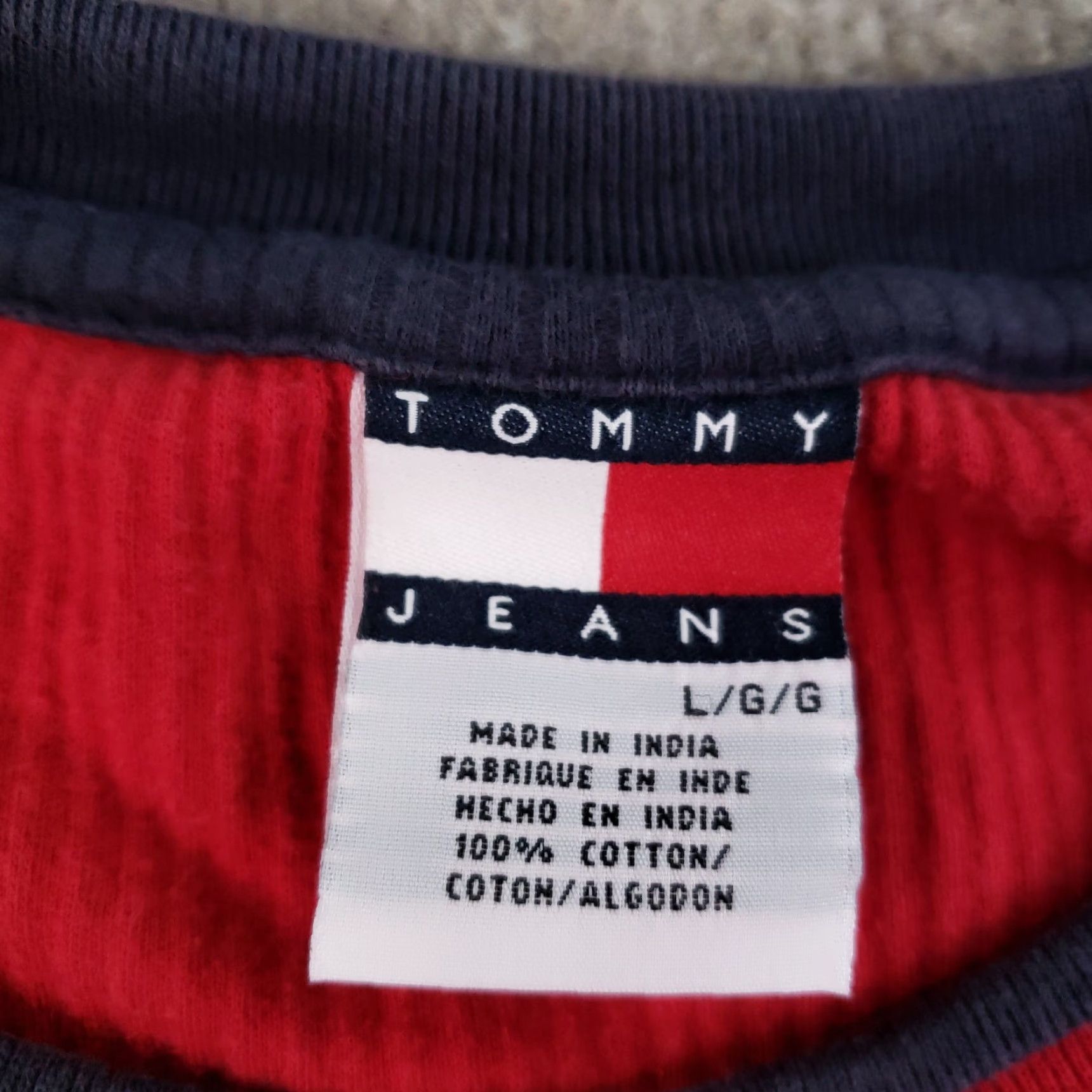 Tommy Hilfiger Tommy Jeans Sweater Mens Large Crewneck Ribbed Pullover Y2K Casual Size US L / EU 52-54 / 3 - 5 Thumbnail