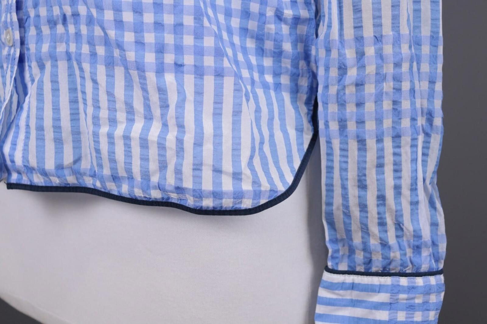 Gianni Valentino GANNI Blue Check Button Down Blouse Shirt Size 36 Size M / US 6-8 / IT 42-44 - 10 Thumbnail