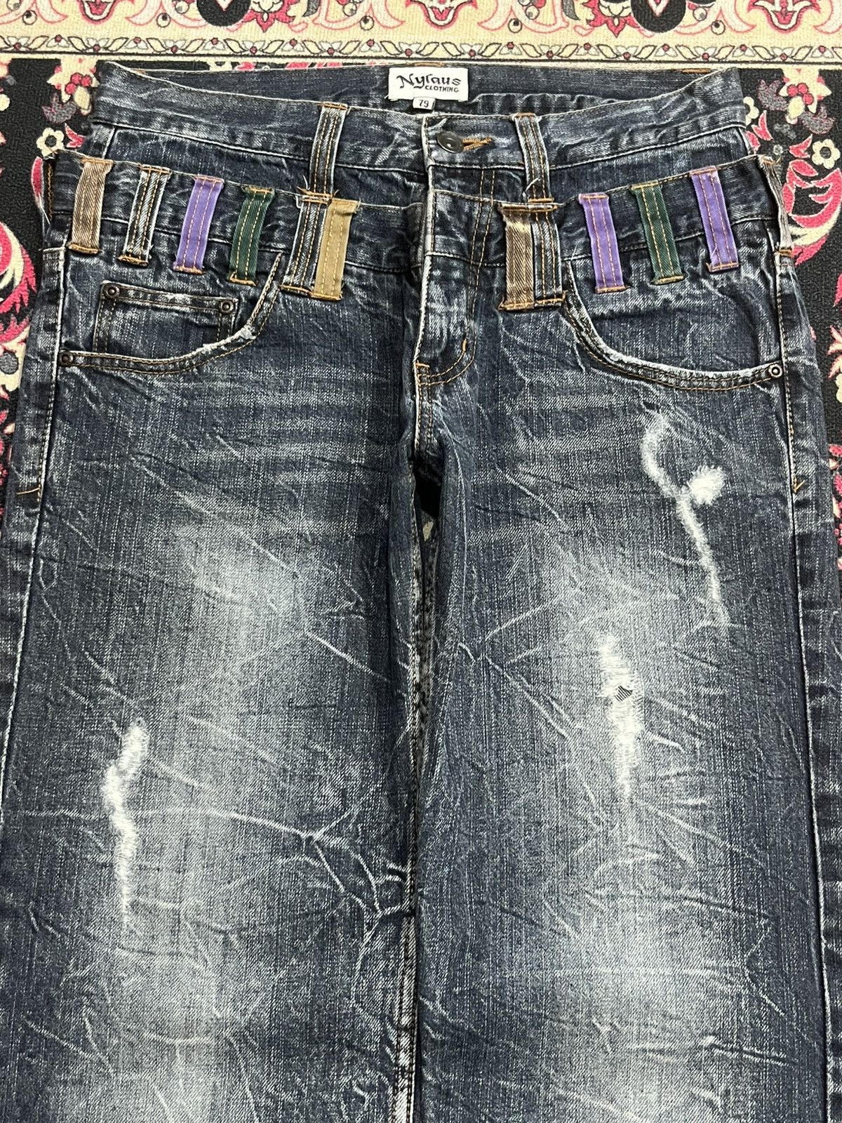 Hysteric Glamour Vintage Nylaus Double Waisted Distressed Clawmark Jeans Size US 29 - 4 Thumbnail