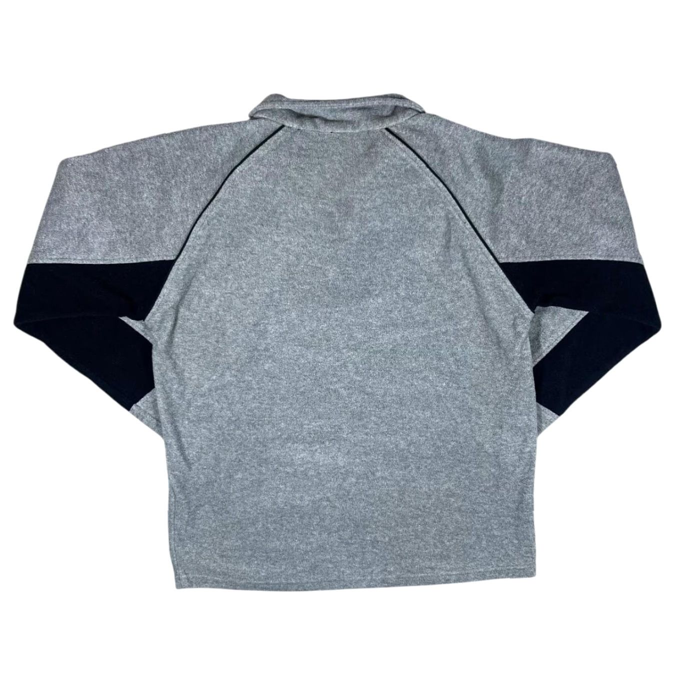 Logo 7 IDENTIC Mini Logo Colour Block 1/4 Zip Fleece Sweatshirt M Grey/Black Embroidered 00's Mens Sweatshirt Size US M / EU 48-50 / 2 - 2 Thumbnail