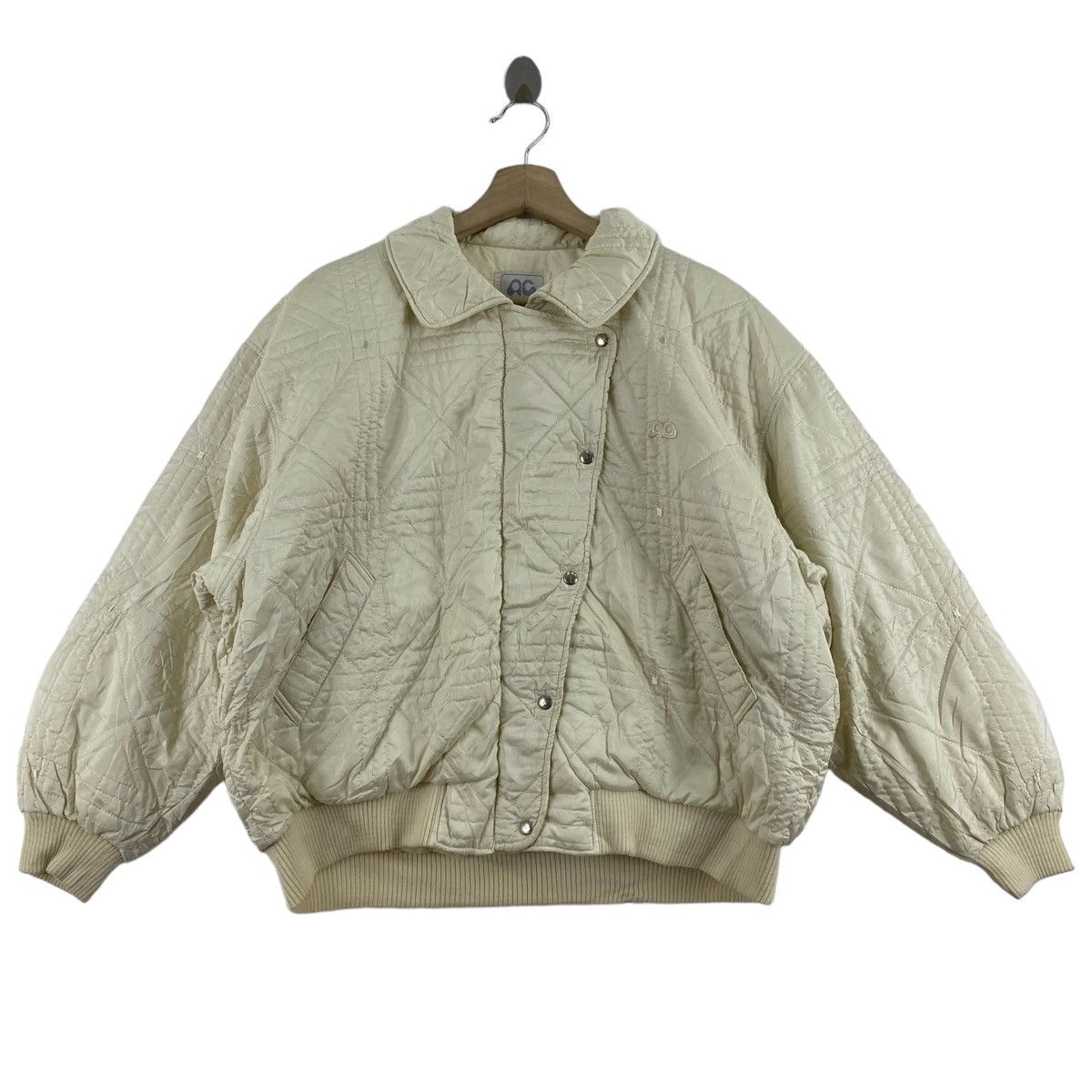 image of Courreges Sport Futur France Designer Puffer Cream, Women's (Size 2XL)