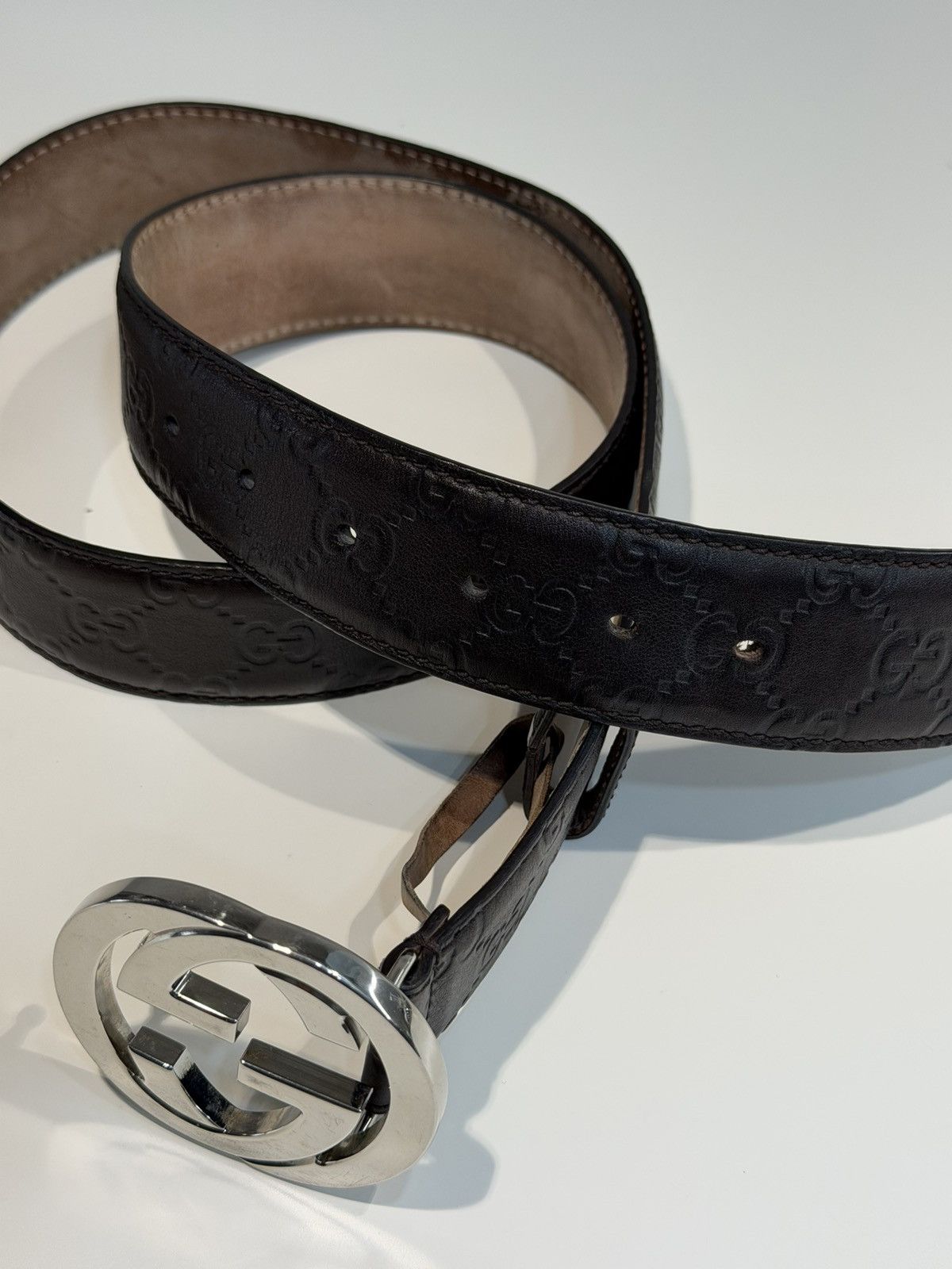 Gucci GUCCI GG Buckle Monogram Leather Belt Demna nettspend rapper Size ONE SIZE - 11 Thumbnail