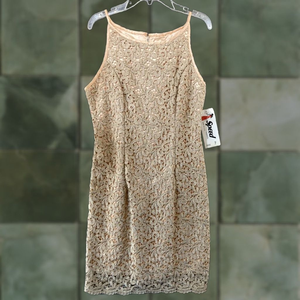 Speedo Speed Fashion Womens Dress 7 Gold USA MADE NWT Vintage Metallic Size M / US 6-8 / IT 42-44 - 1 Thumbnail