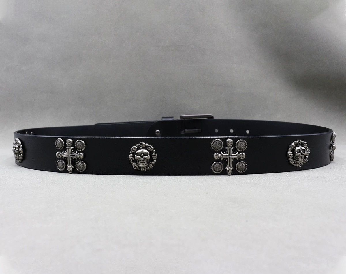 Japanese Brand × Vintage Retro punk skull studded rivet leather belt Size ONE SIZE - 4 Thumbnail