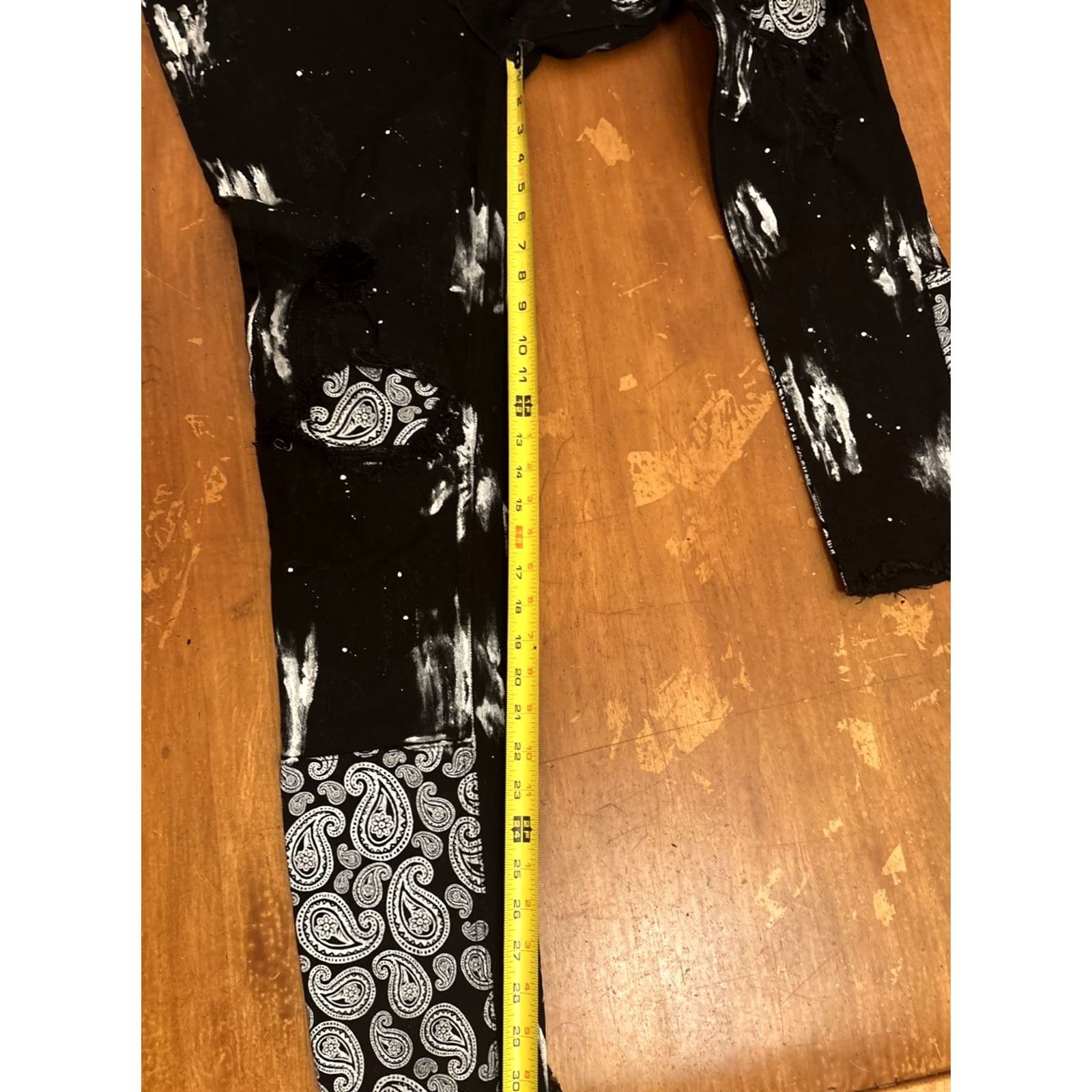 Vintage KDNK Black Distressed Comfort Stretch Skinny Jeans Mens 34x31 Size US 34 / EU 50 - 7 Thumbnail