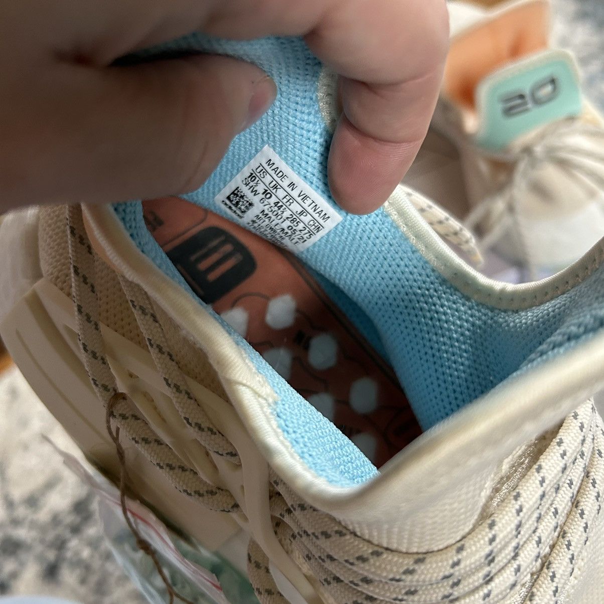 Adidas × Pharrell GW0246 HUMAN RACE NMD NERD CHALK WHiTE GLOW ORANGE MiNT Size US 10.5 / EU 43-44 - 10 Thumbnail