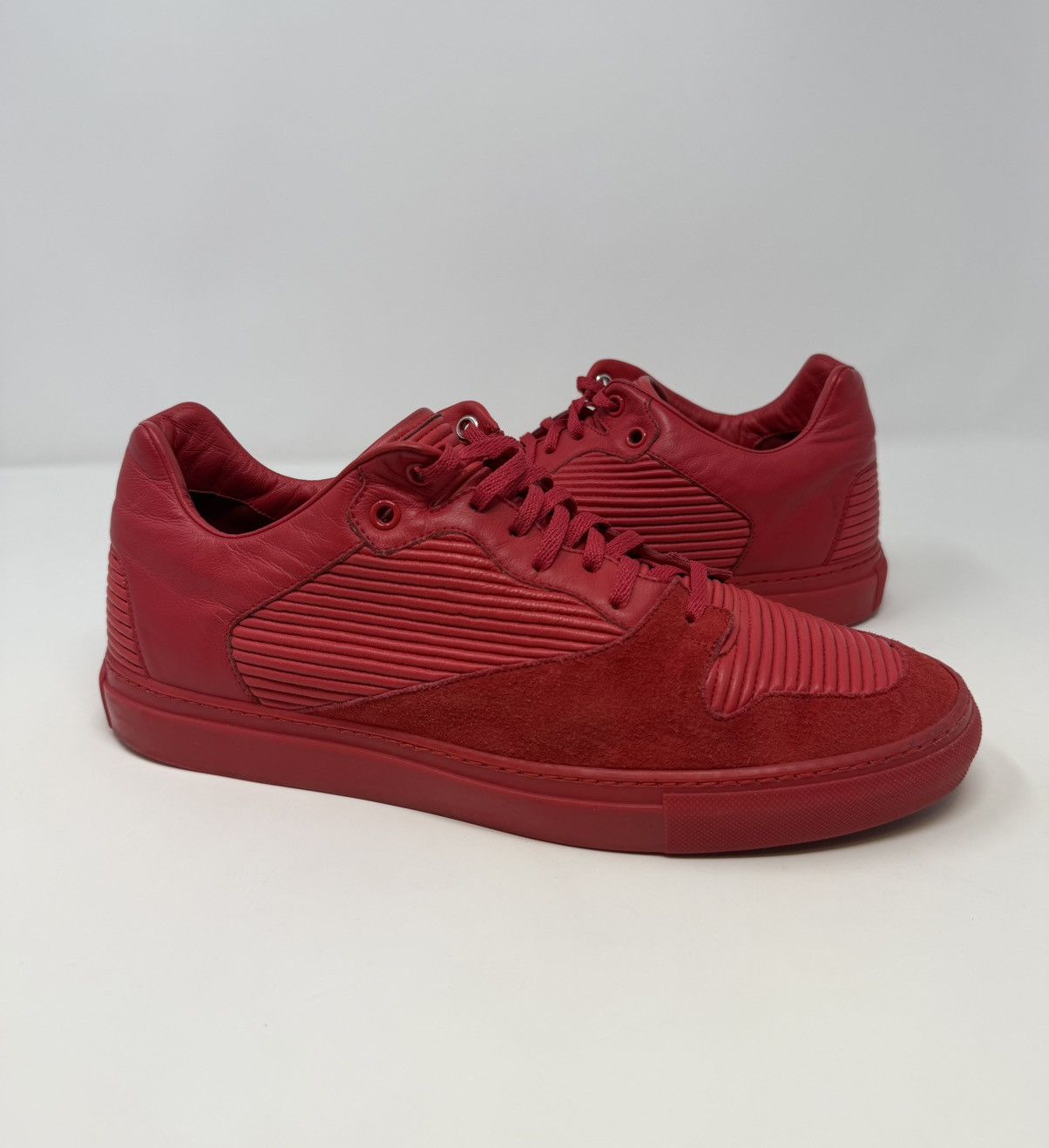 Balenciaga Pleated Low Top Sneaker Red
