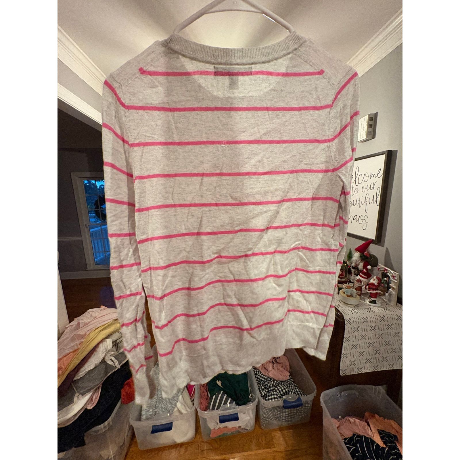 Banana Republic Banana Republic Gray Pink Striped Sweater Women’s Small Size S / US 4 / IT 40 - 4 Thumbnail