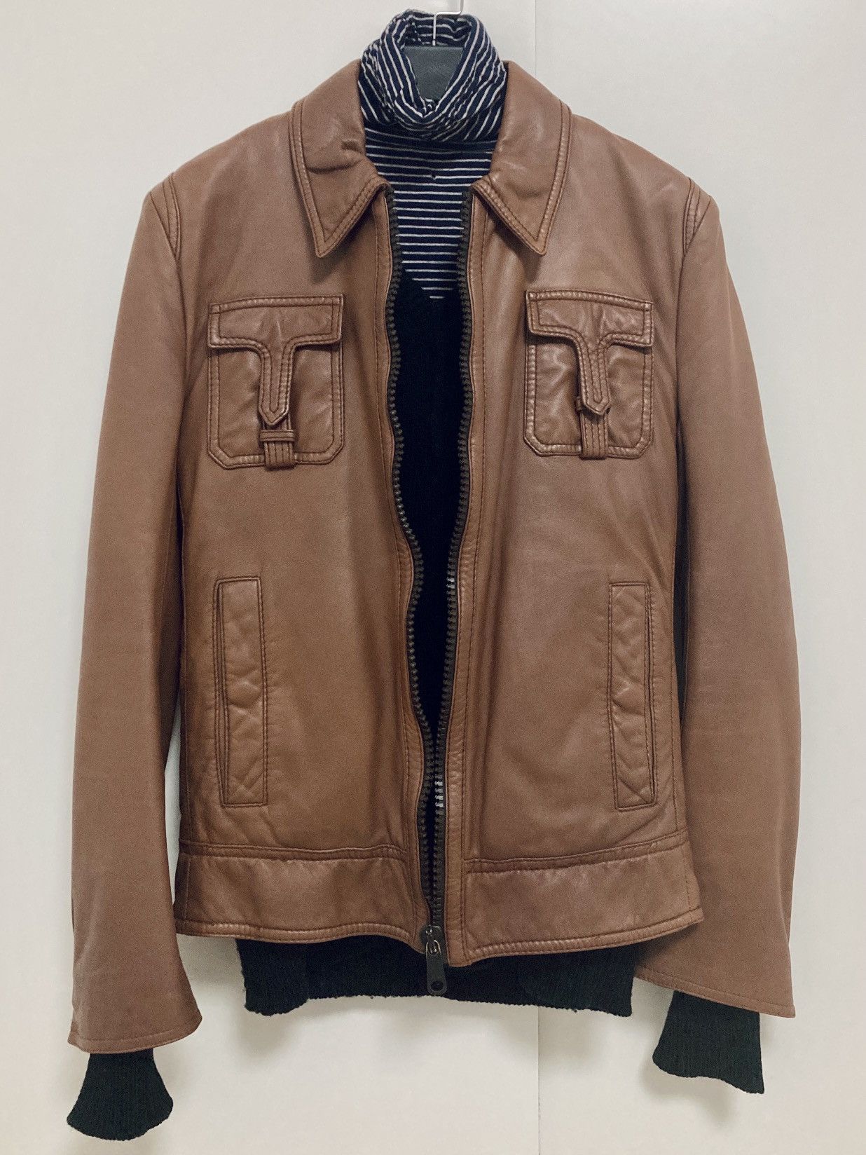 Dior DIOR HOMME BY HEDI SLIMANE 05AW/FW T-POCKET LEATHER JACKET
