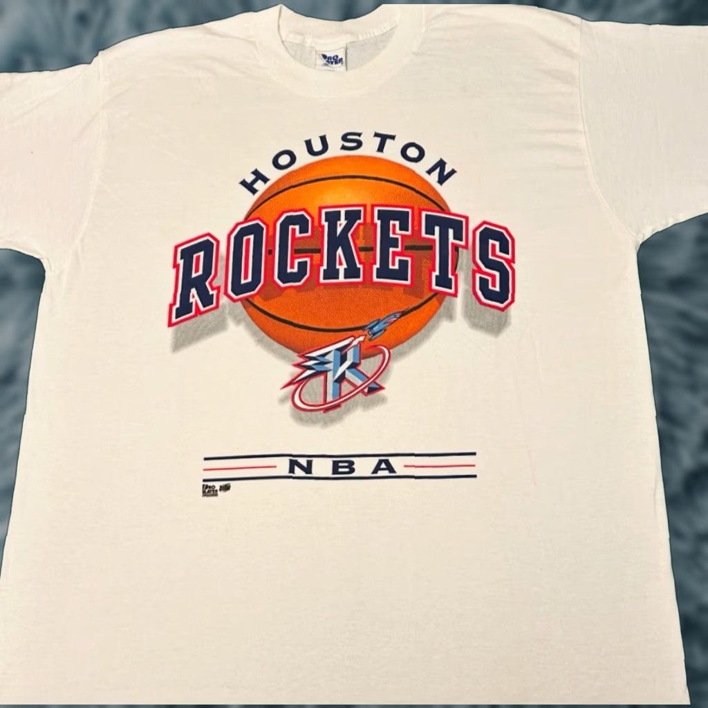 Pro Player VINTAGE Houston Rockets NBA Pro Player Big Logo Shirt Mens XL 90s Basketball White Logo 1990s VTG Pro Player Mens XL Size US XL / EU 56 / 4 - 1 Thumbnail