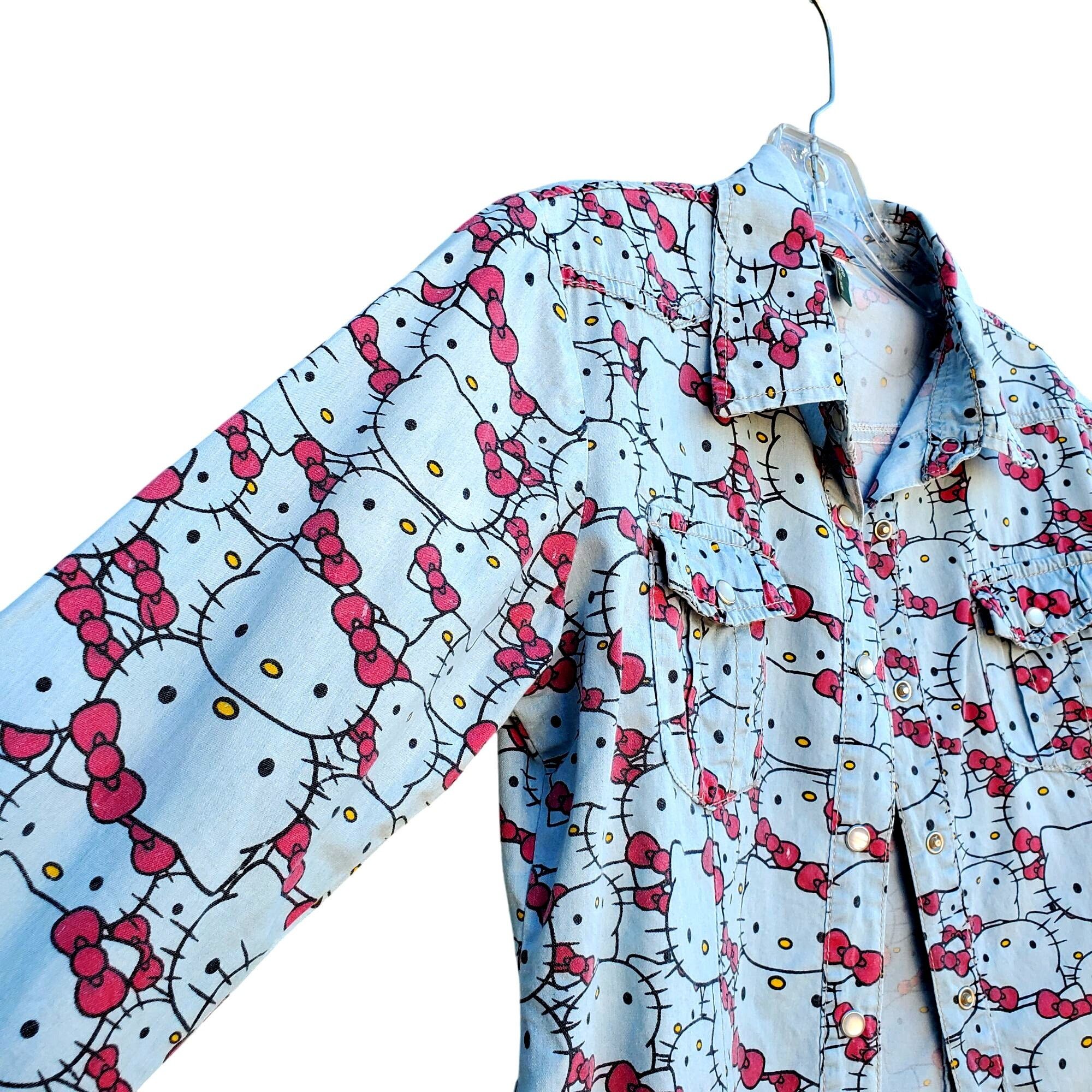 Other Hello Kitty Pearl Snap Shirt Cotton Long Sleeve Western Wome Size S / US 4 / IT 40 - 9 Thumbnail
