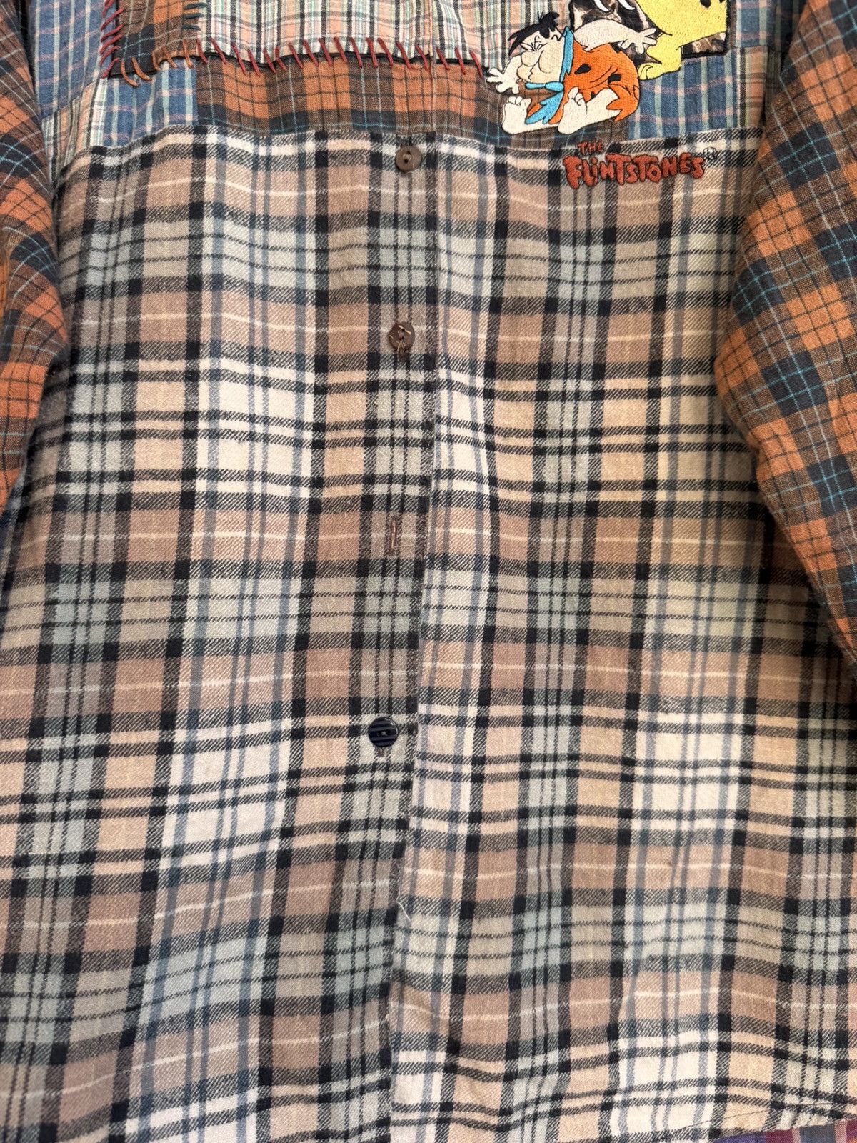 Cartoon Network Vintage 1994 Flintstones Patchwork Button Up Shirt Cartoon Size US XL / EU 56 / 4 - 4 Thumbnail