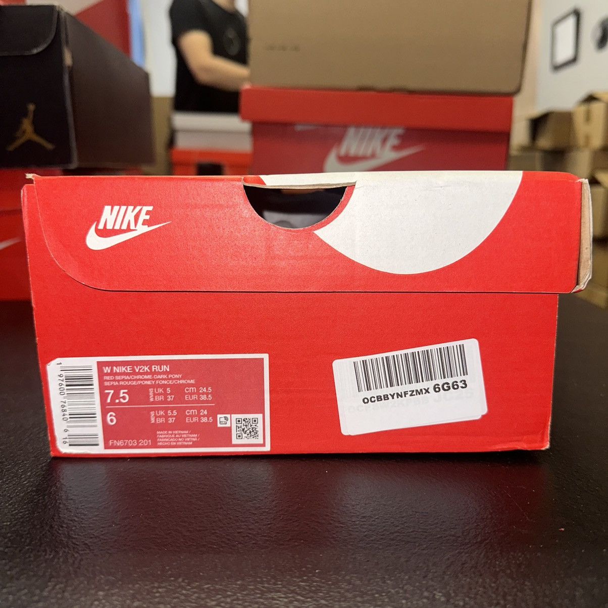 Nike Size 7.5W - Nike V2K Run Red Sepia Dark Pony FN6703-201 Size US 7.5 / IT 37.5 - 7 Thumbnail