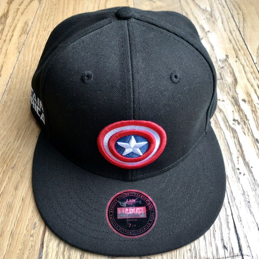 Marvel Comics Captain America Shield Logo Patch Marvel Lids Hat 7 1/8 Size ONE SIZE - 2 Thumbnail