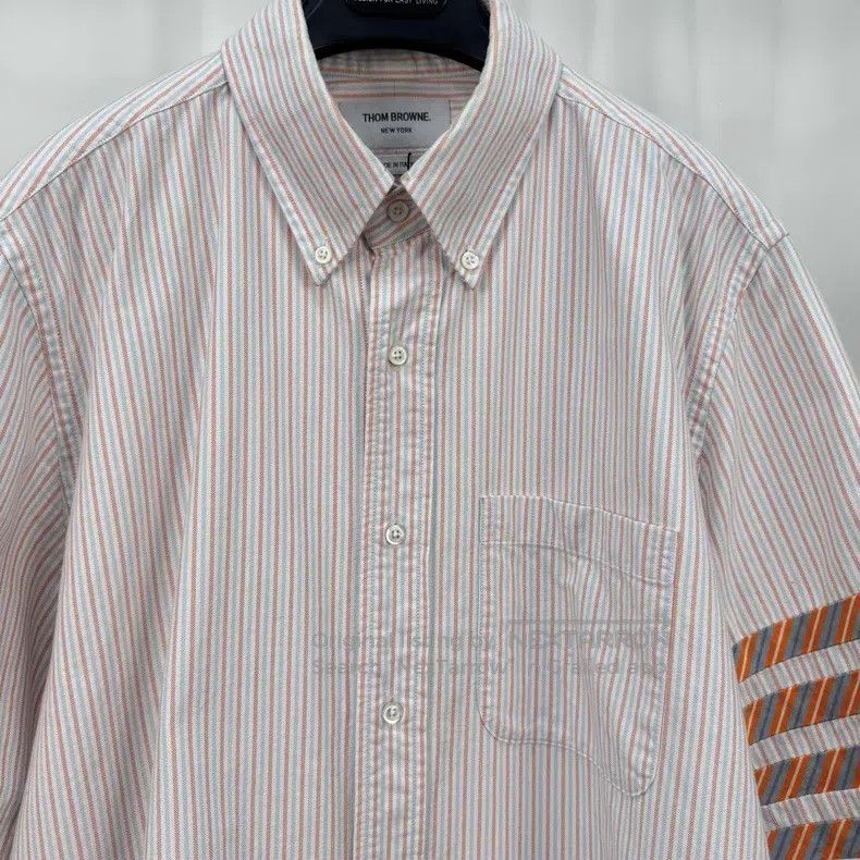 Thom Browne Thom Browne Striped Short-Sleeve Shirt Size US XL / EU 56 / 4 - 3 Thumbnail