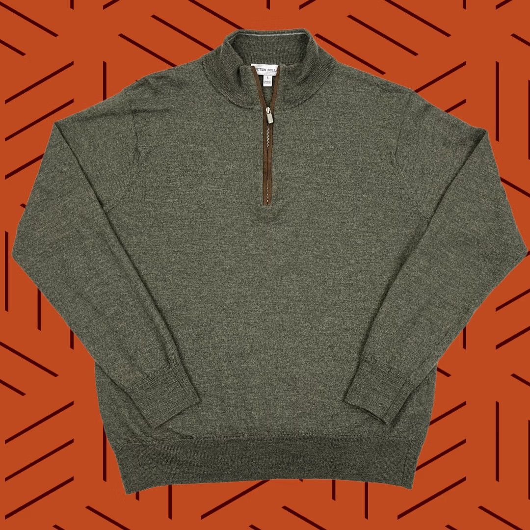Peter Millar Peter Millar Autumn Crest Merino Wool Sweater Mens M Green Quarter Zip Pullover Size US M / EU 48-50 / 2 - 1 Thumbnail