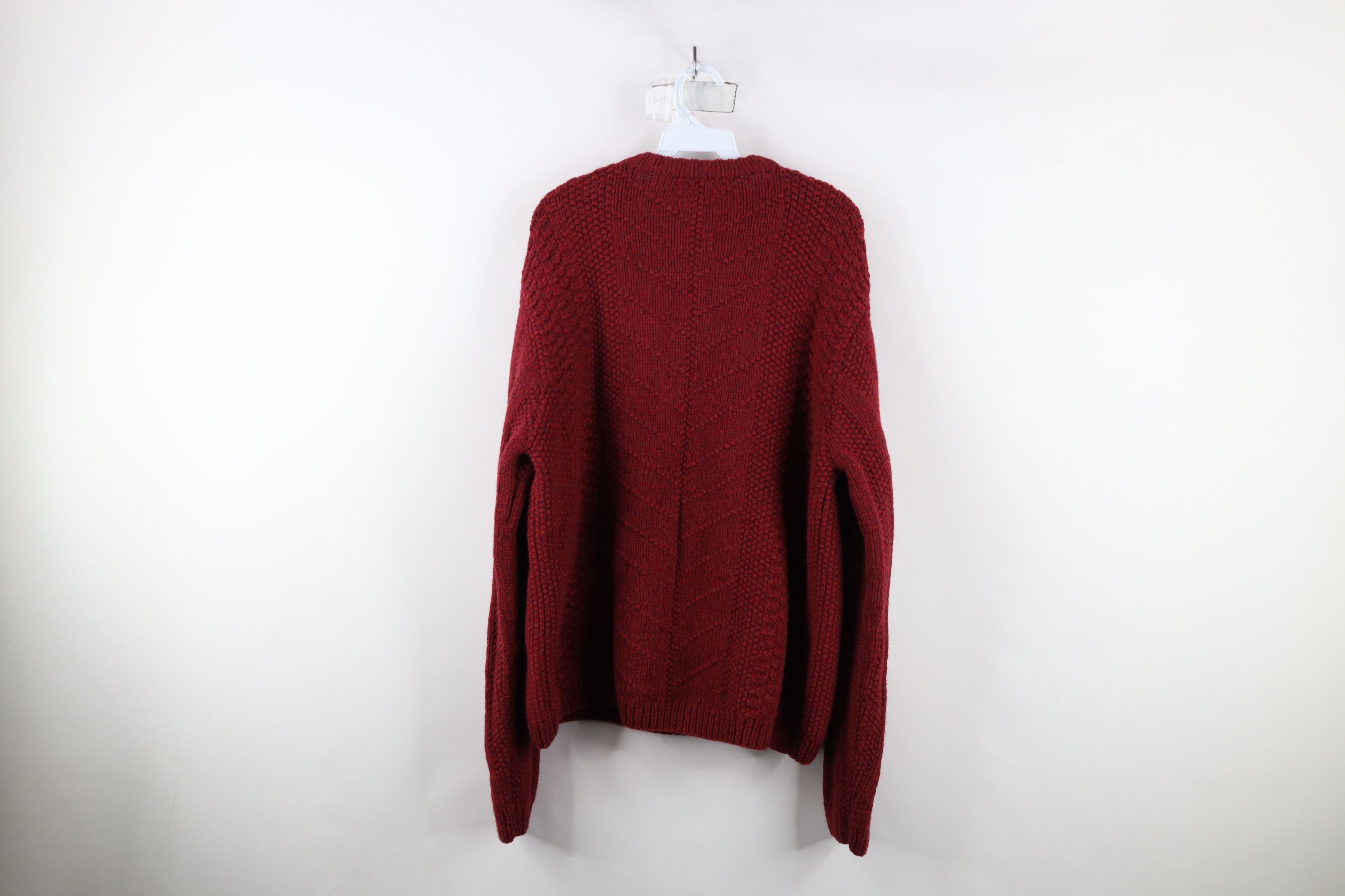 J.Crew × Vintage Vintage 90s J Crew Heavyweight Wool Crewneck Sweater Red Size US XL / EU 56 / 4 - 8 Thumbnail