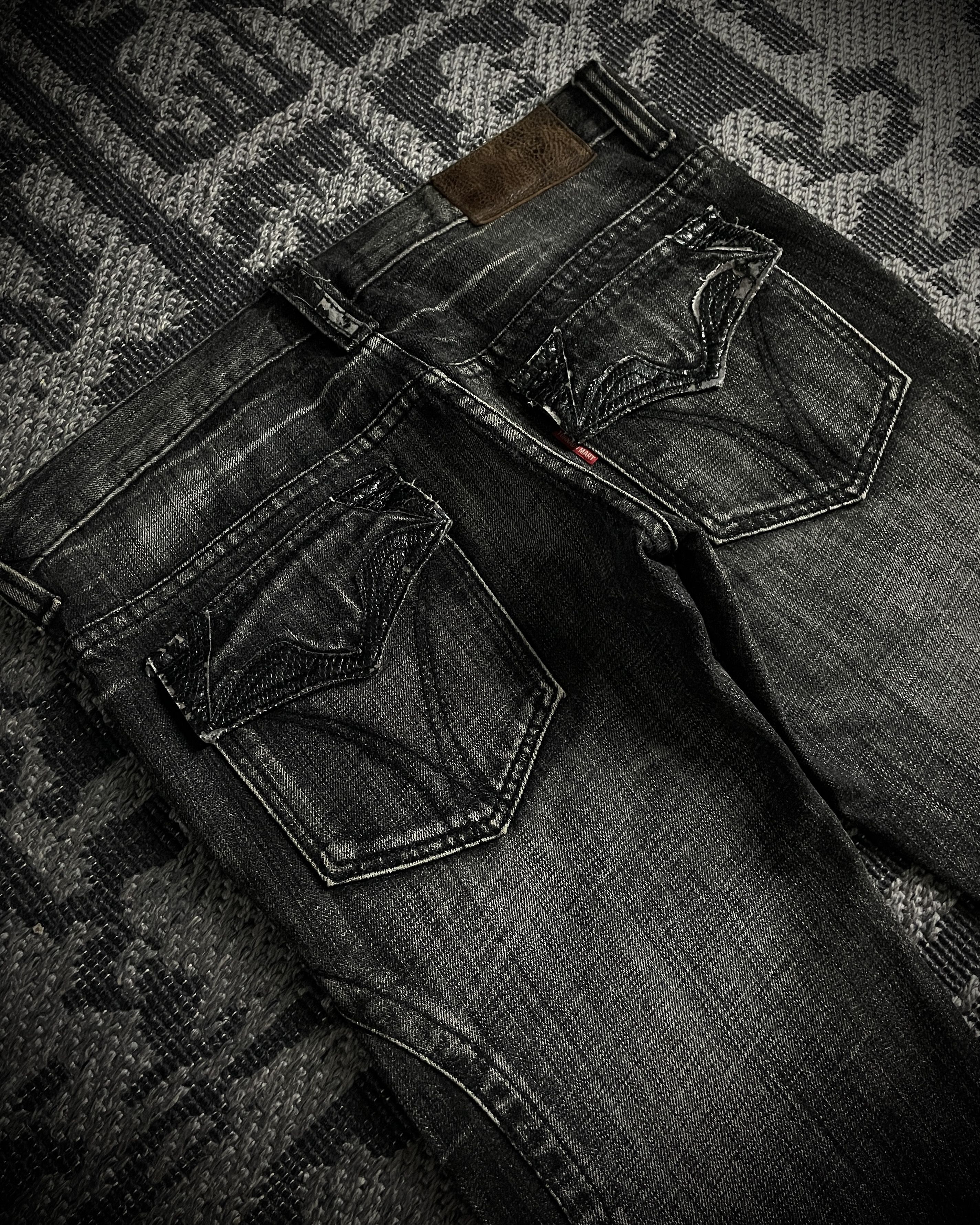 Tornado Mart Tornado Mart Curved Panel Lace Up Flared Denim Size US 33 - 9 Thumbnail