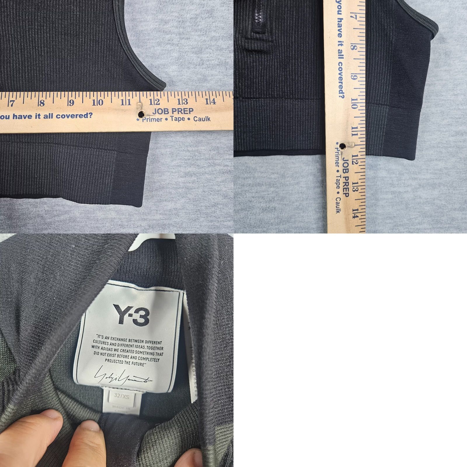 Yohji Yamamoto Y-3 Yohji Yamamoto Seamless Women's Crop Rib Knit Sport Top XS Black Crop Top Womens XS Knit Sportswear Casual Sleeveless V-Neck Size XS / US 0-2 / IT 36-38 - 8 Thumbnail
