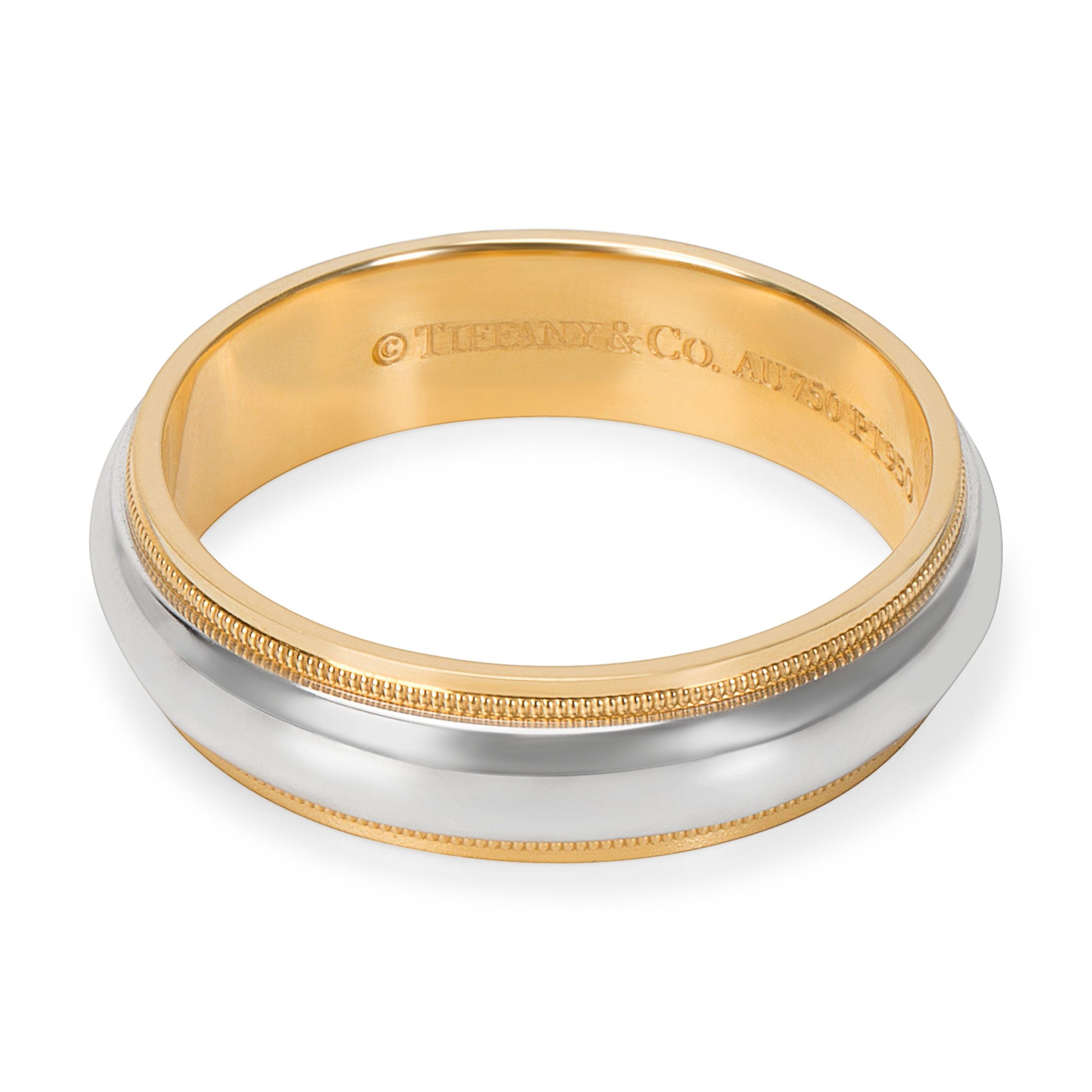 Tiffany & Co. Double Milgrain Platinum & Yellow Gold Wedding Band
