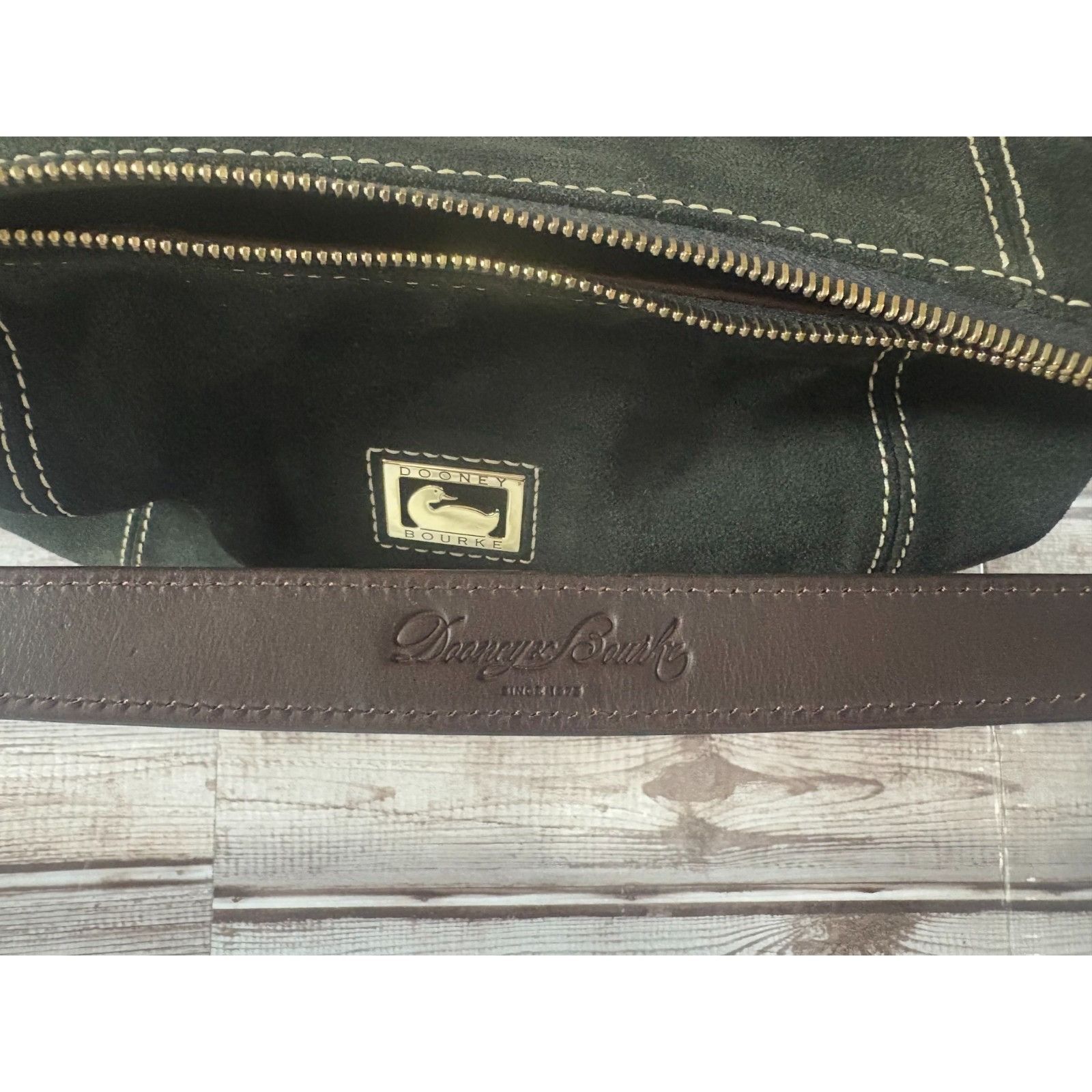 Dooney & Bourke DOONEY & BOURKE Suede leather satchel purse bag color green Size ONE SIZE - 11 Thumbnail