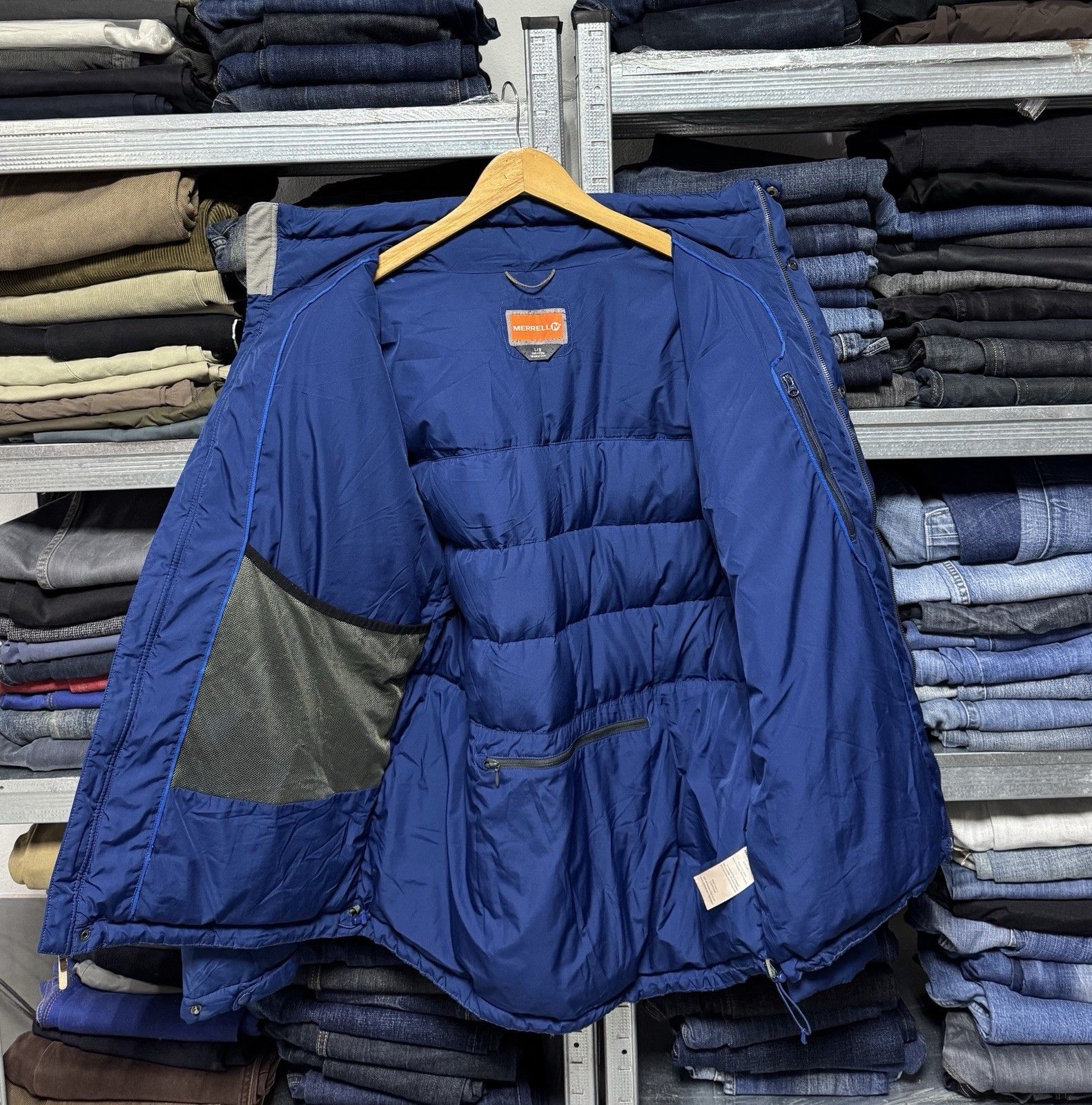 Merrell Merrell Down Puffer Outdoor Navy Blue Jacket Size US L / EU 52-54 / 3 - 6 Thumbnail