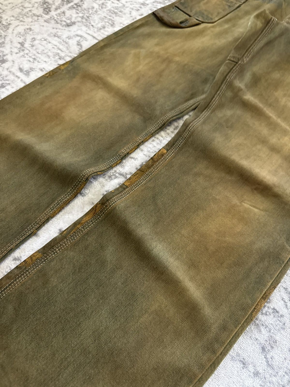 Carhartt RealBvoice Japan Mud Wash Overprint Carpenter Baggy Jeans Size US 34 / EU 50 - 18 Thumbnail