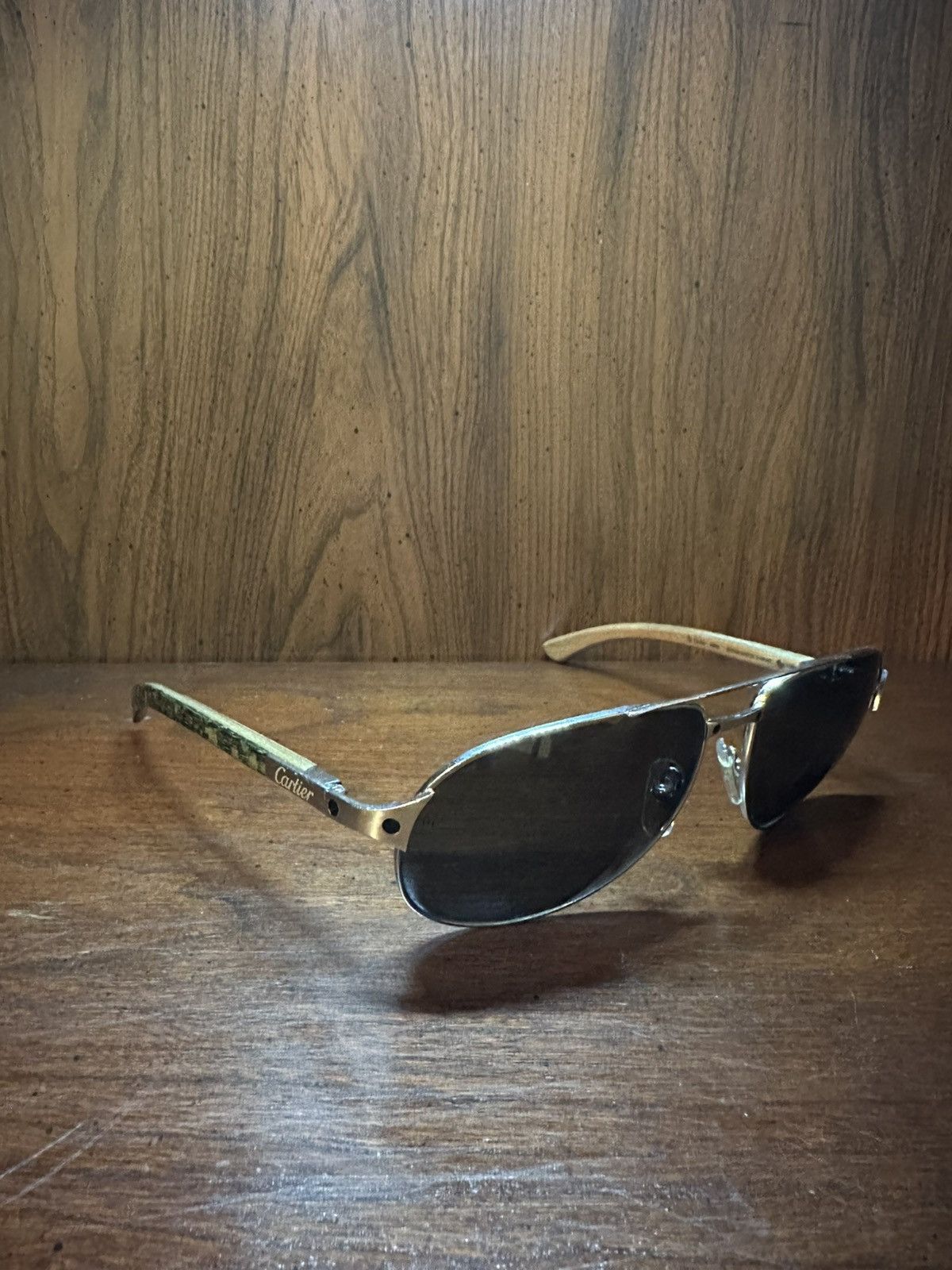 Cartier santos dumont sunglasses wood hotsell