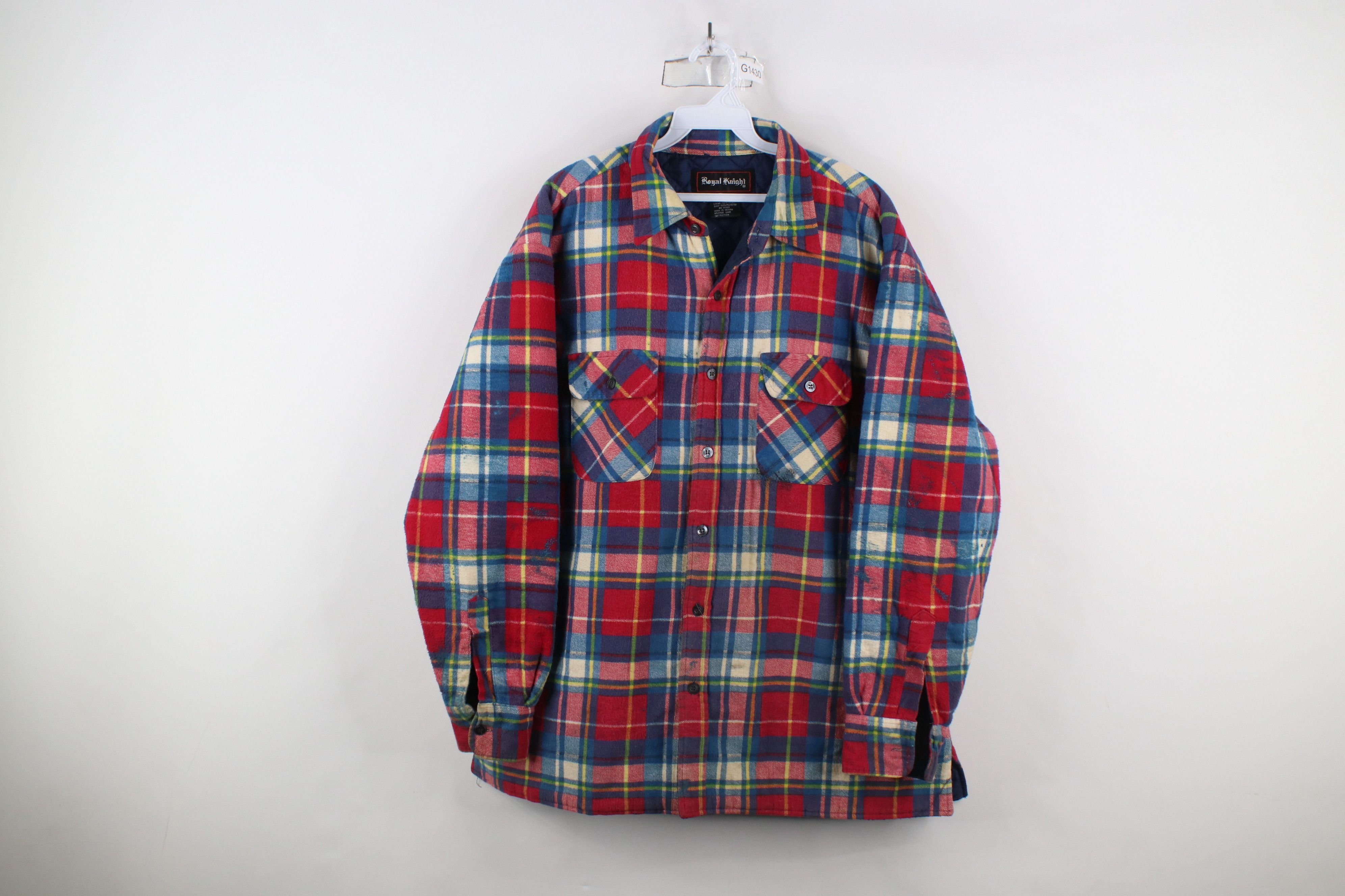 Vintage Vintage 90s Streetwear Flannel Quilted Button Shirt Jacket Size US XL / EU 56 / 4 - 1 Thumbnail