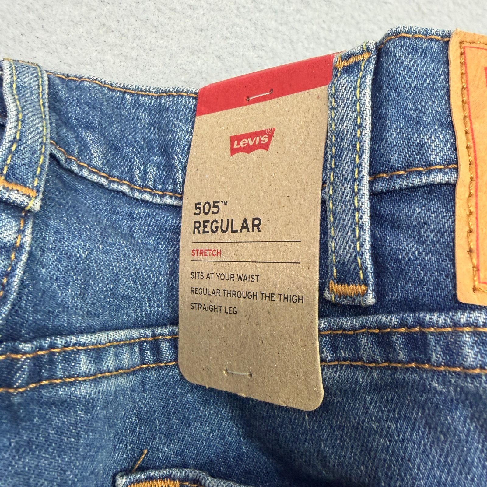Levi's Levis 505 Jeans Men's 40x30 Blue Regular Fit Straight NEW Size US 40 / EU 56 - 8 Thumbnail