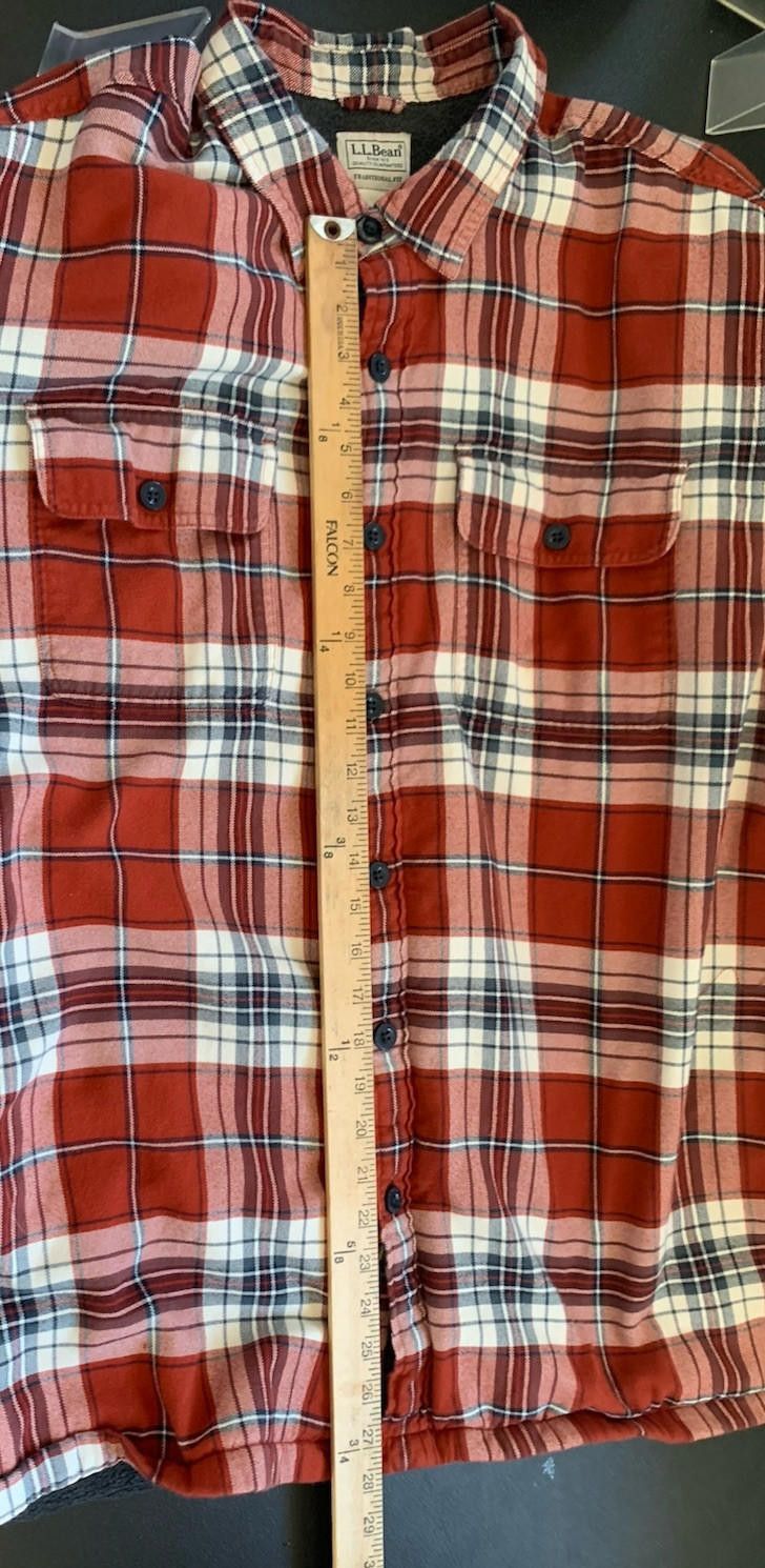 L.L. Bean LL Bean Fleece Lined Flannel Shirt Mens XXL Red Plaid Size US XXL / EU 58 / 5 - 9 Thumbnail