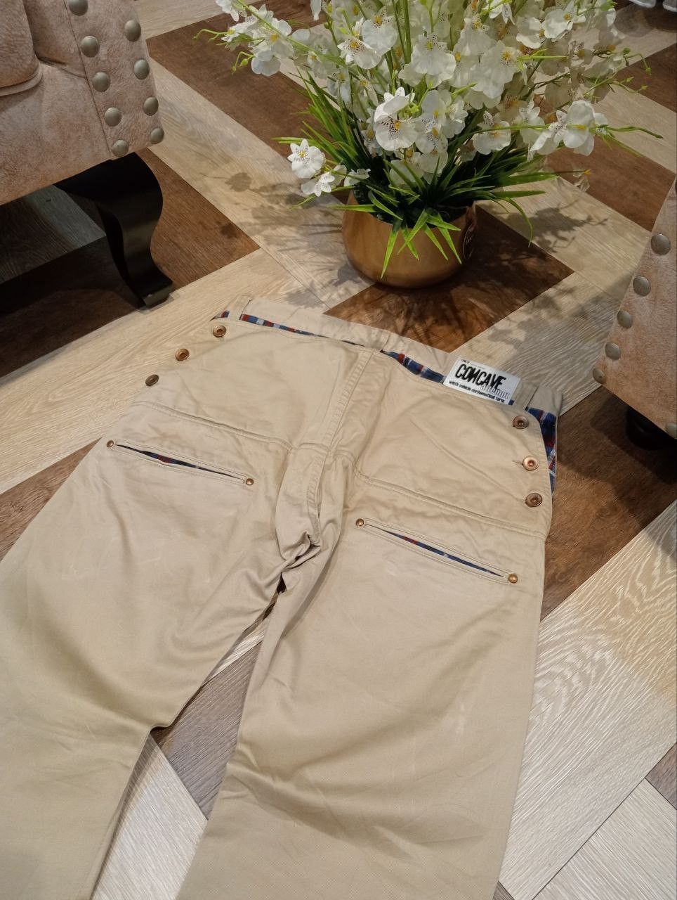 Japanese Brand CNCV CONCAVE ATTEMPT KHAKI COTTON PANTS Size US 35 - 8 Thumbnail