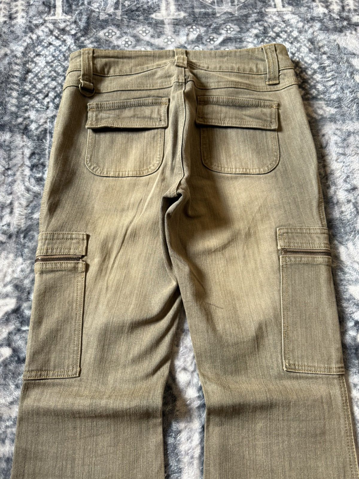 Japanese Brand Daily Topics Smokey Mud Gray Wash Flared Cargo Denim Pants Size US 28 / EU 44 - 12 Thumbnail