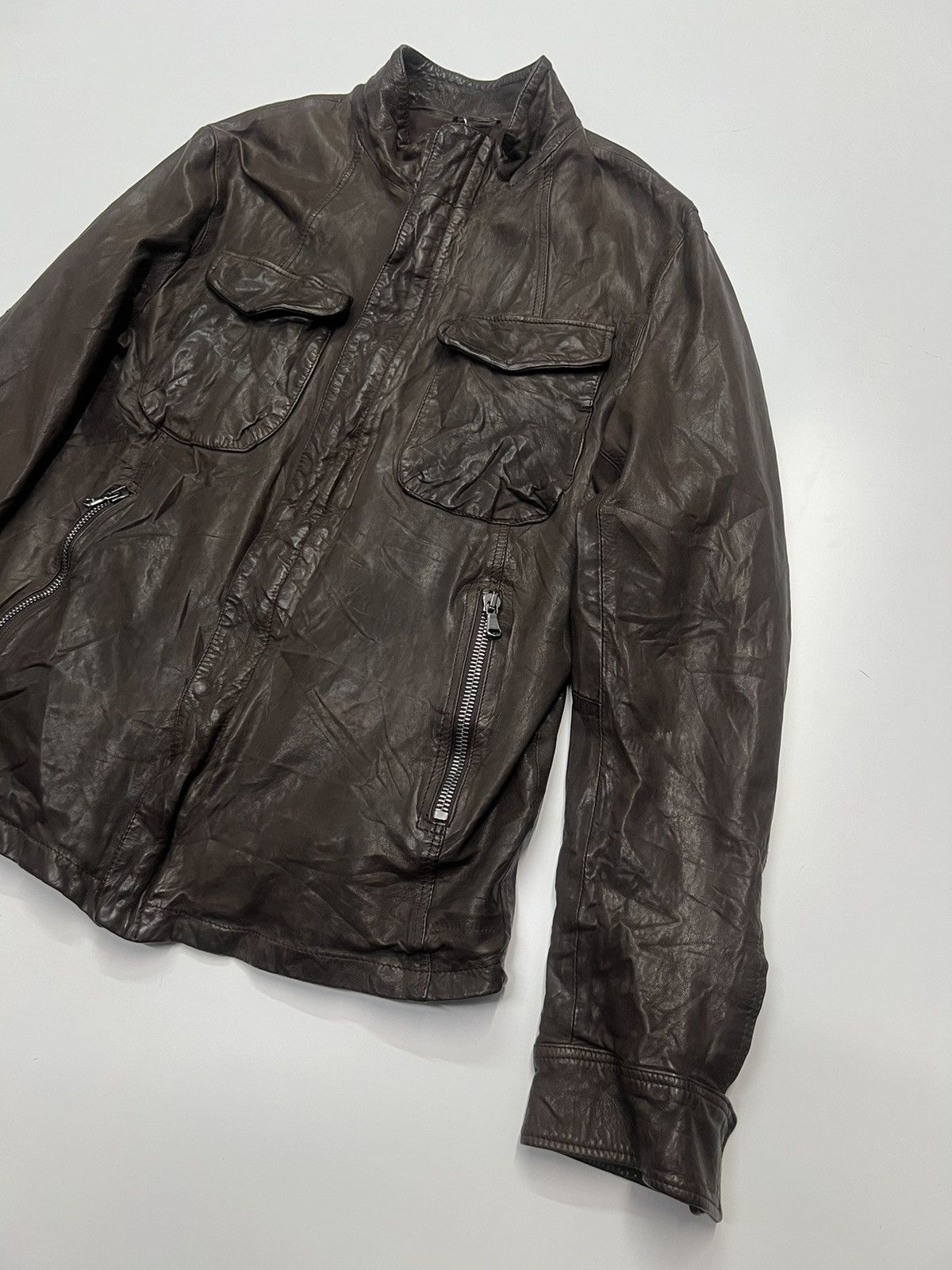 Other MUSHER ITALIA LEATHER JACKET MADE IN ITALY Size US XL / EU 56 / 4 - 3 Thumbnail