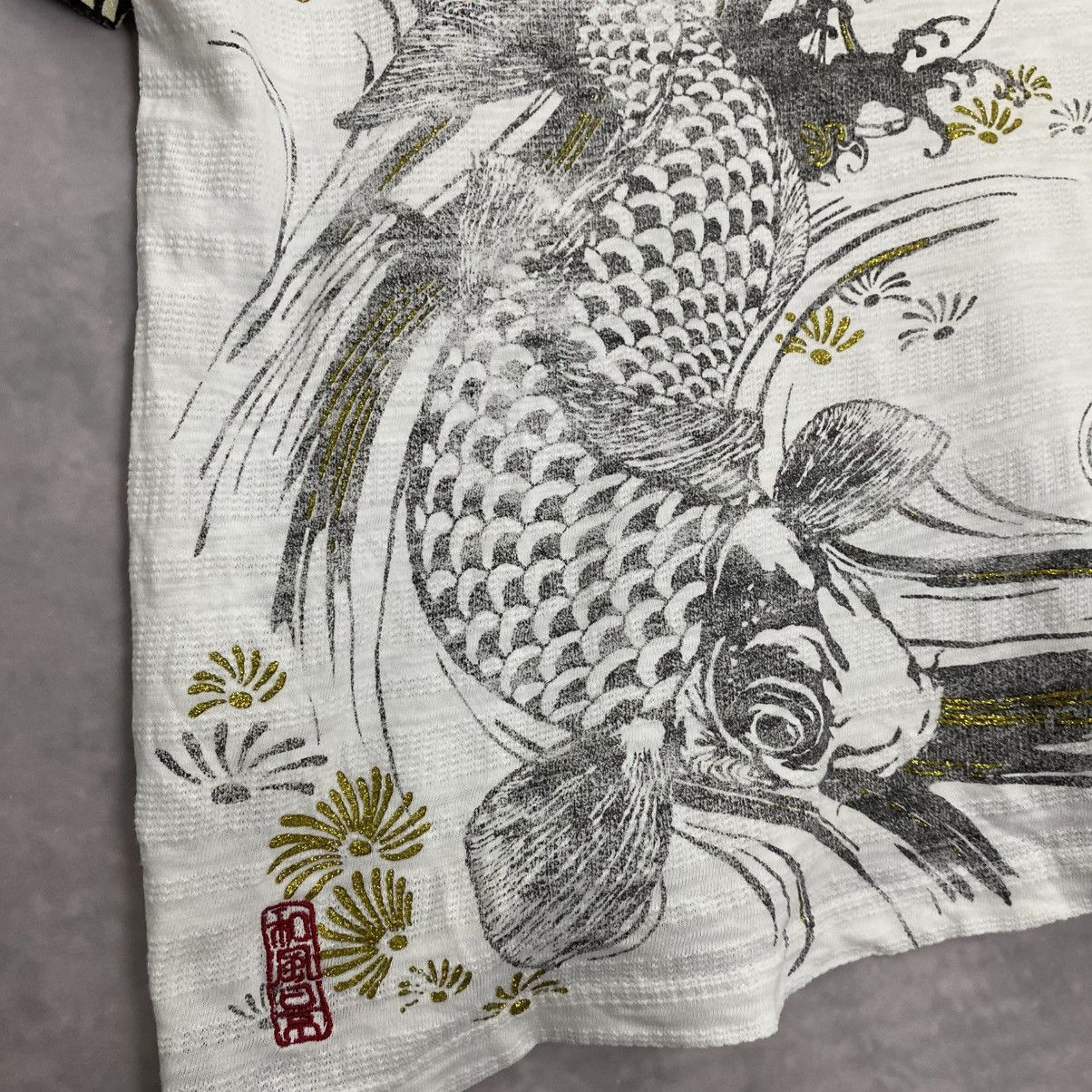Japanese Brand Vintage Y2K Japanese Traditional Koi Fish Design Size US L / EU 52-54 / 3 - 18 Thumbnail