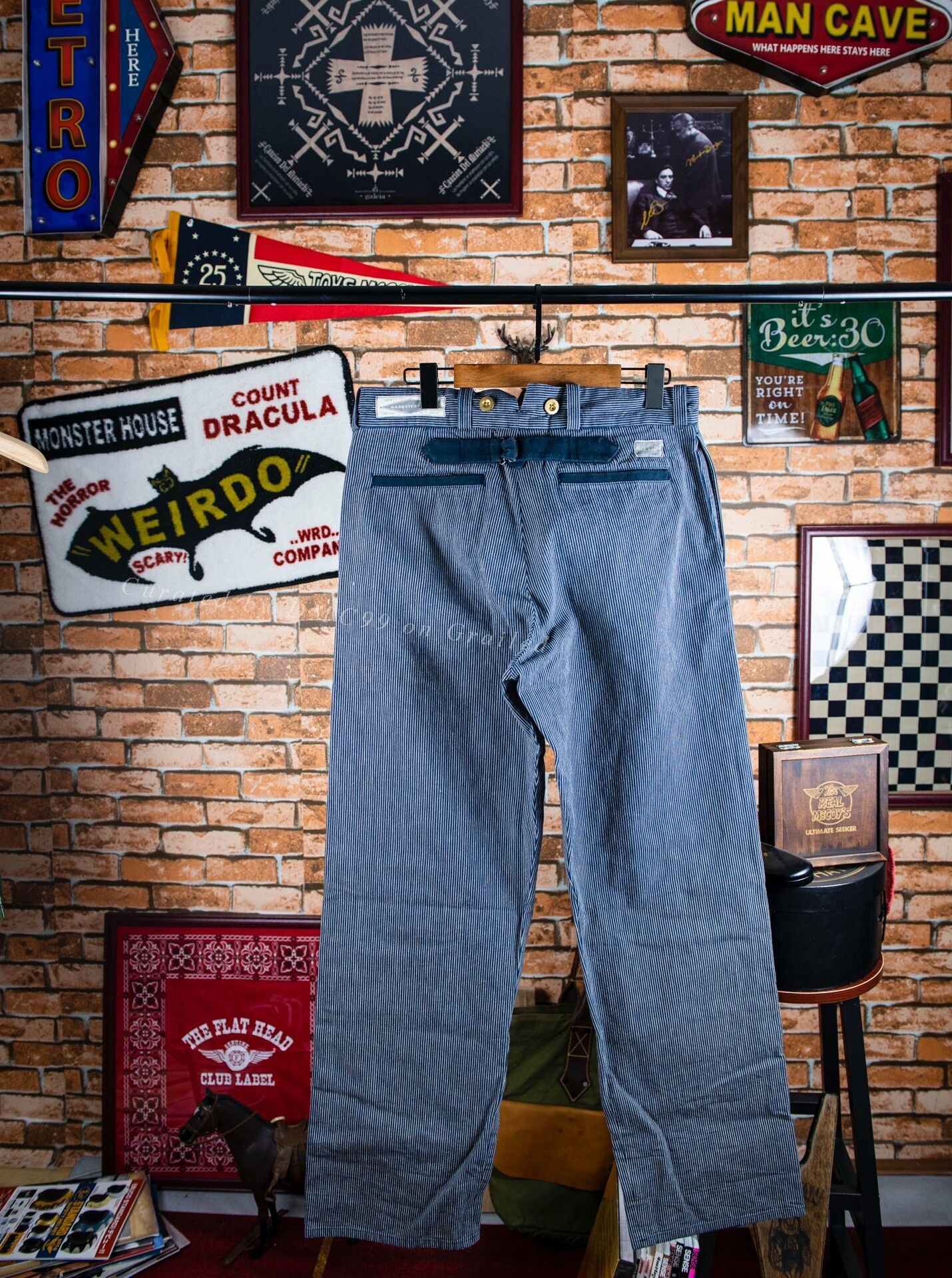 Gangster Doodles GANGSTERVILLE Striped Cargo Pants Size US 26 / EU 42 - 1 Thumbnail