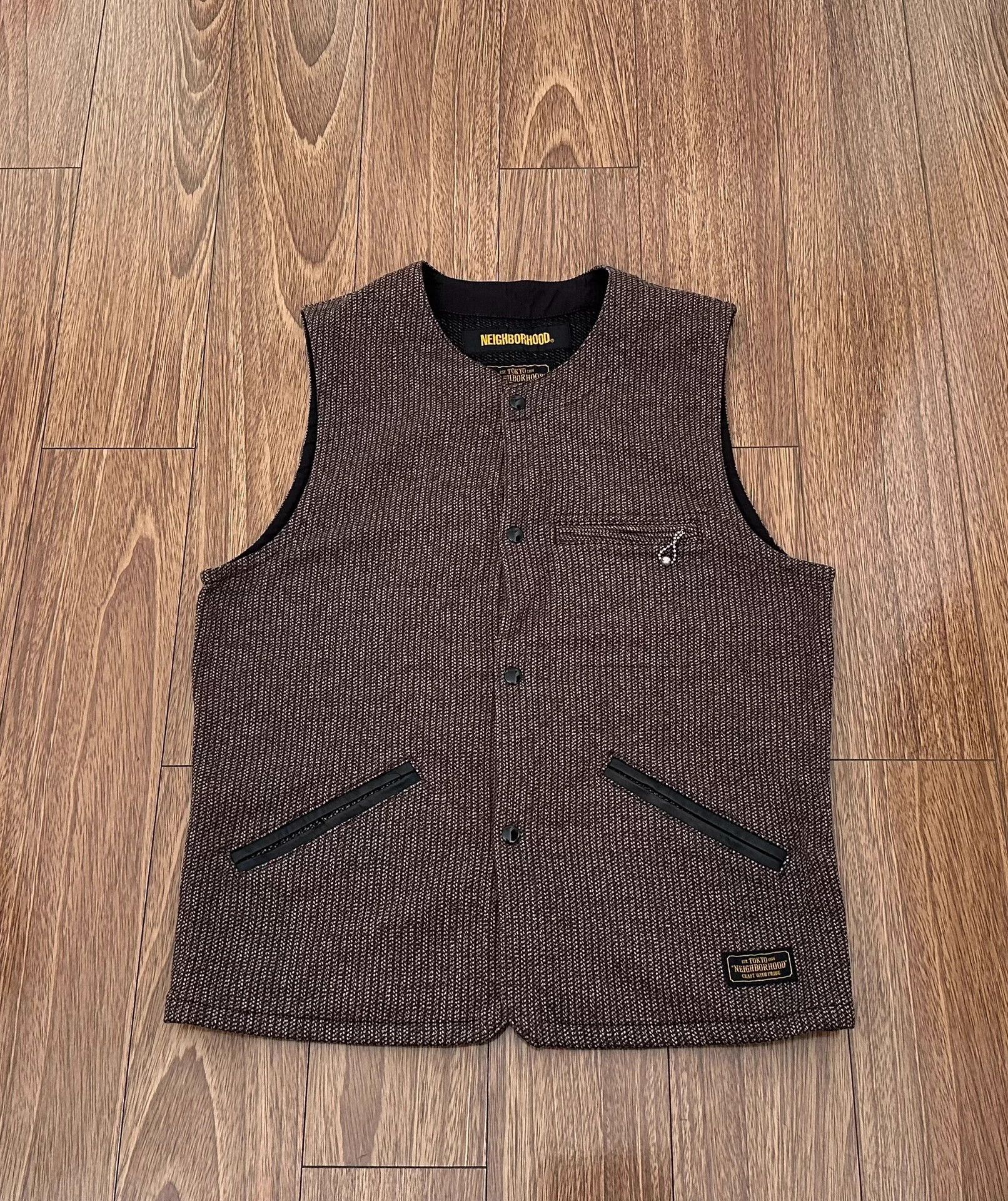 Neighborhood Beach ID C-Vest Vintage Horsehide Melange Pocket Trim XL Size US XL / EU 56 / 4 - 1 Thumbnail