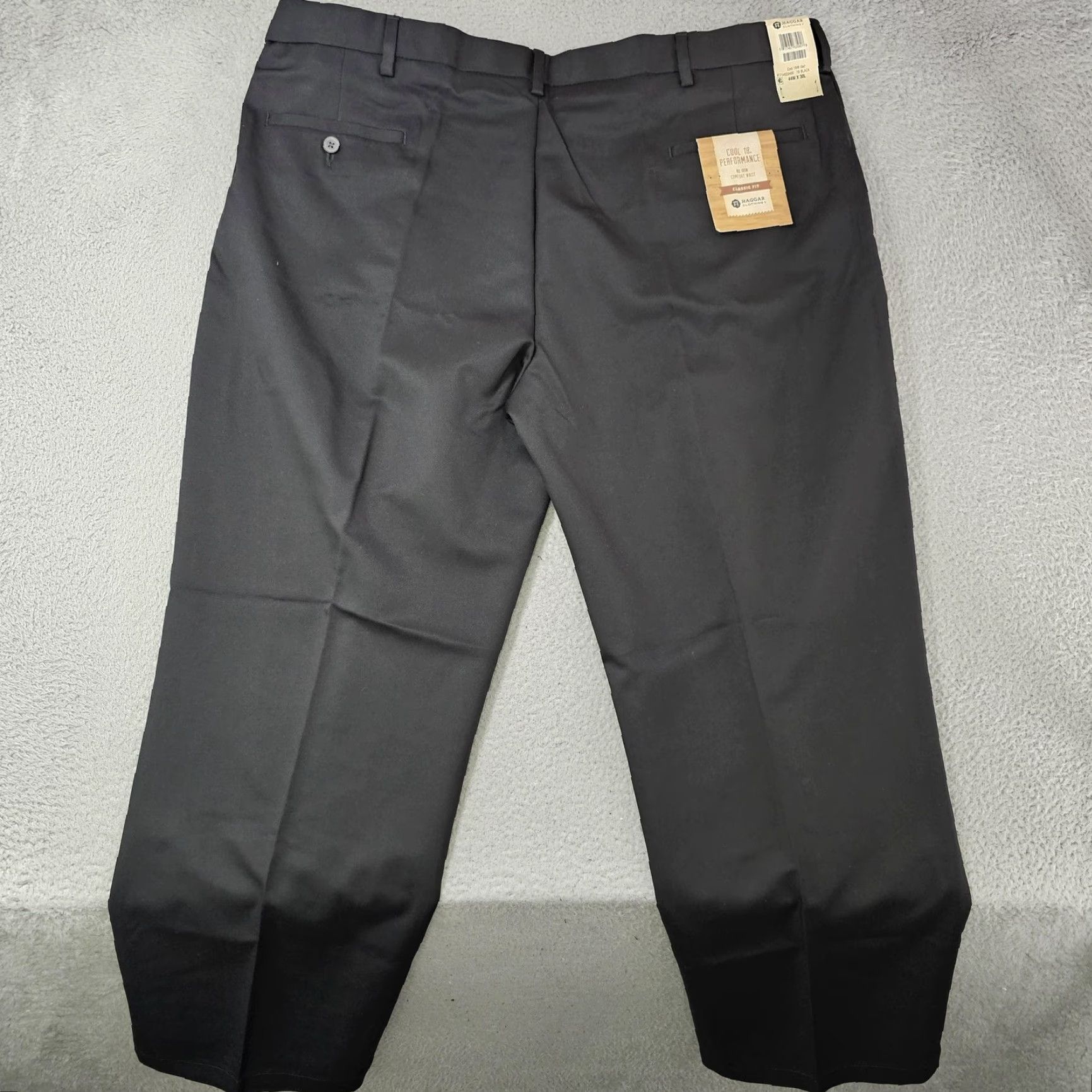 Haggar Haggar Cool 18 Pro Dress Pants Mens 44x30 Black Classic Fit Pleated No Iron Pants Formal Business Size US 44 / EU 60 - 7 Thumbnail