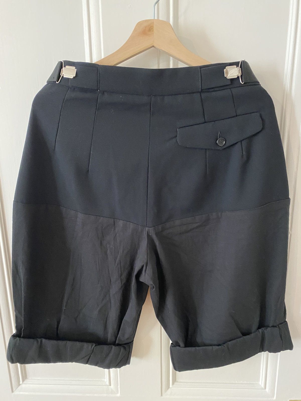 Raf Simons SS20 PLEATED DETAIL SUSPENDER SHORTS Size US 28 / EU 44 - 2 Thumbnail
