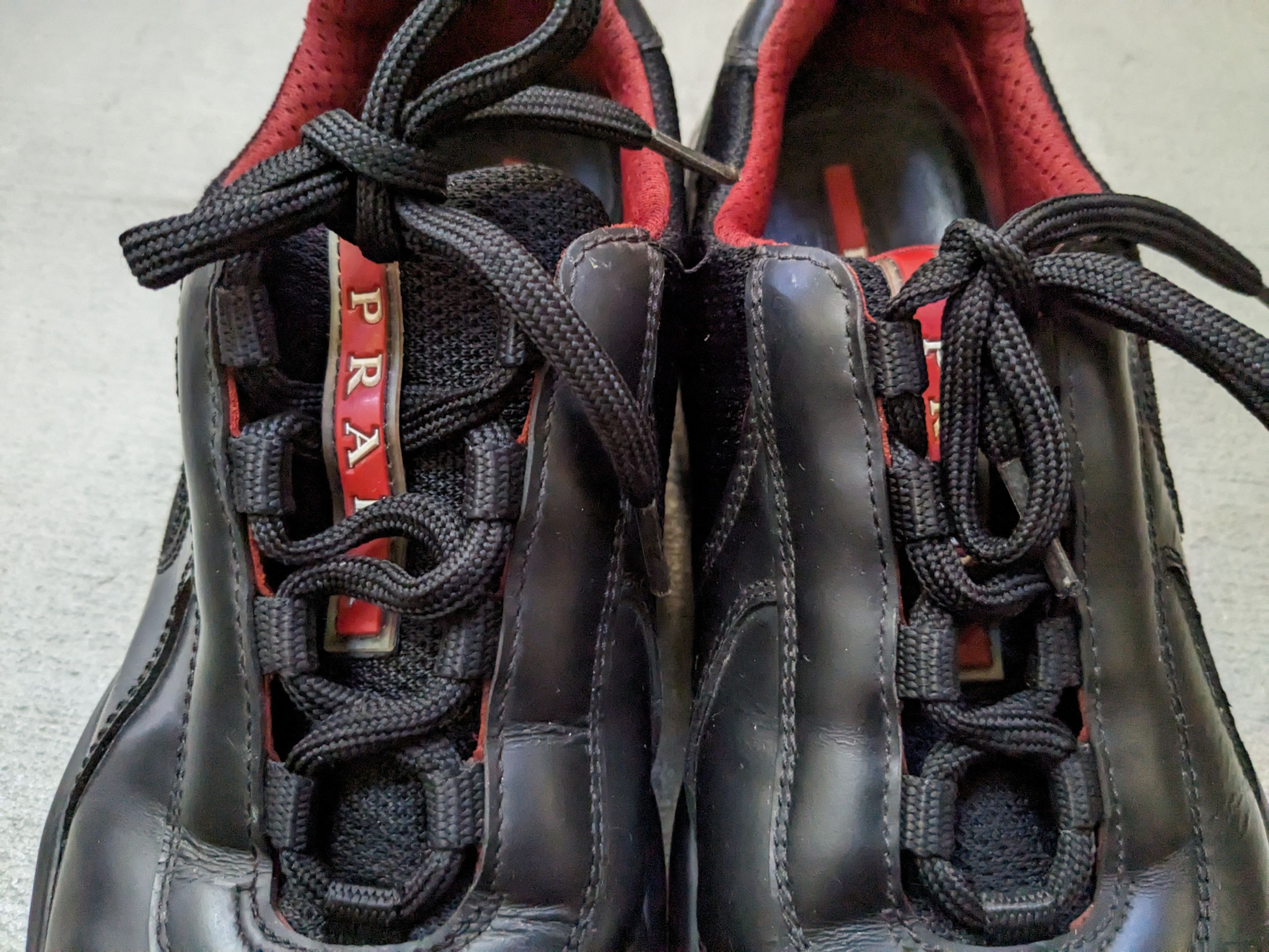 Prada Prada America's Cup Size 7 Black Red Leather 4E2905 Size US 7 / EU 40 - 8 Thumbnail