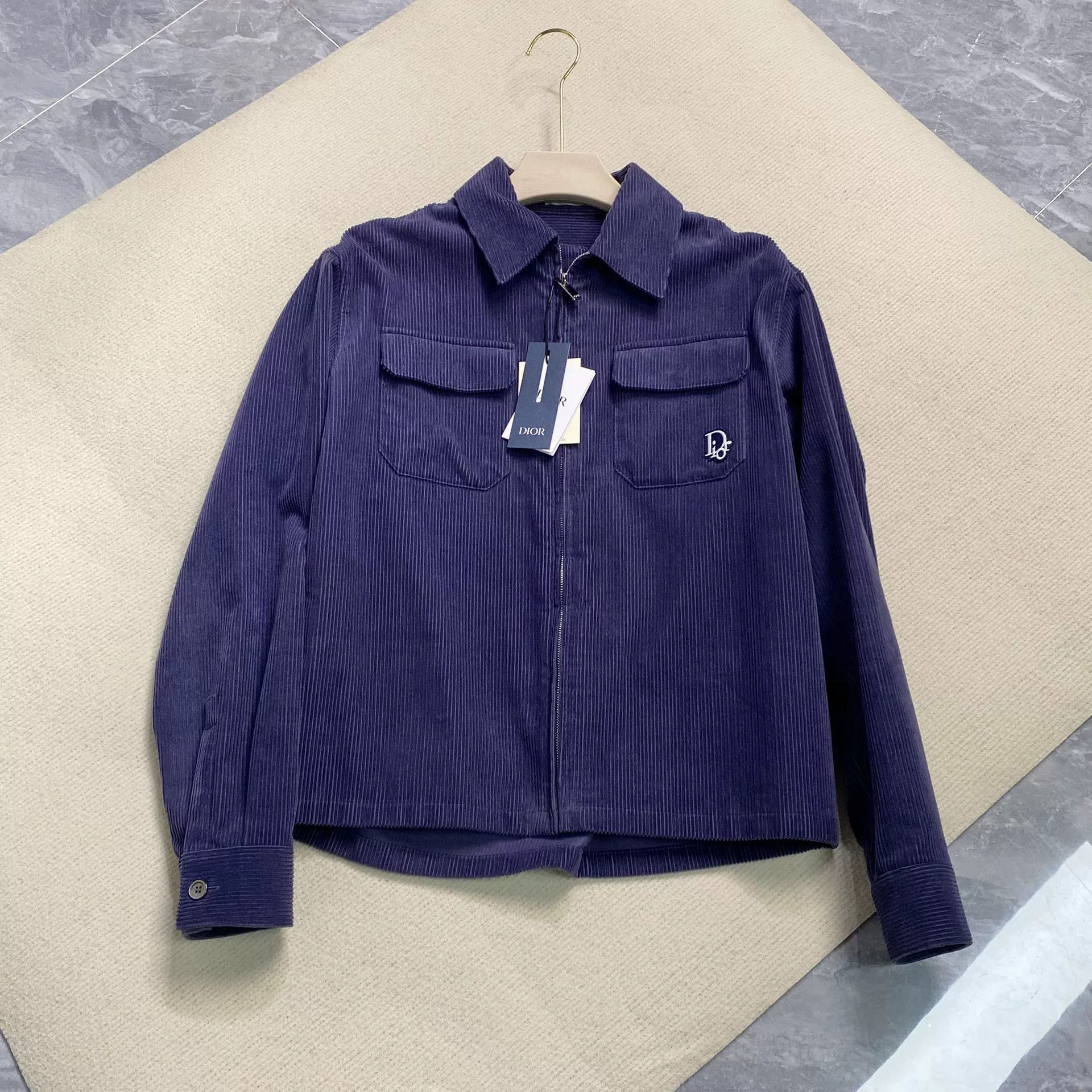 Dior Dior Purple Corduroy Zip Jacket Size US L / EU 52-54 / 3 - 1 Thumbnail
