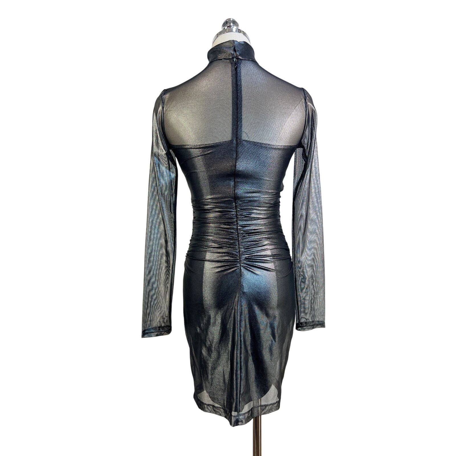 Amanda Uprichard Amanda Uprichard Dominique Mini Dress Black Silver Size XS / US 0-2 / IT 36-38 - 9 Thumbnail