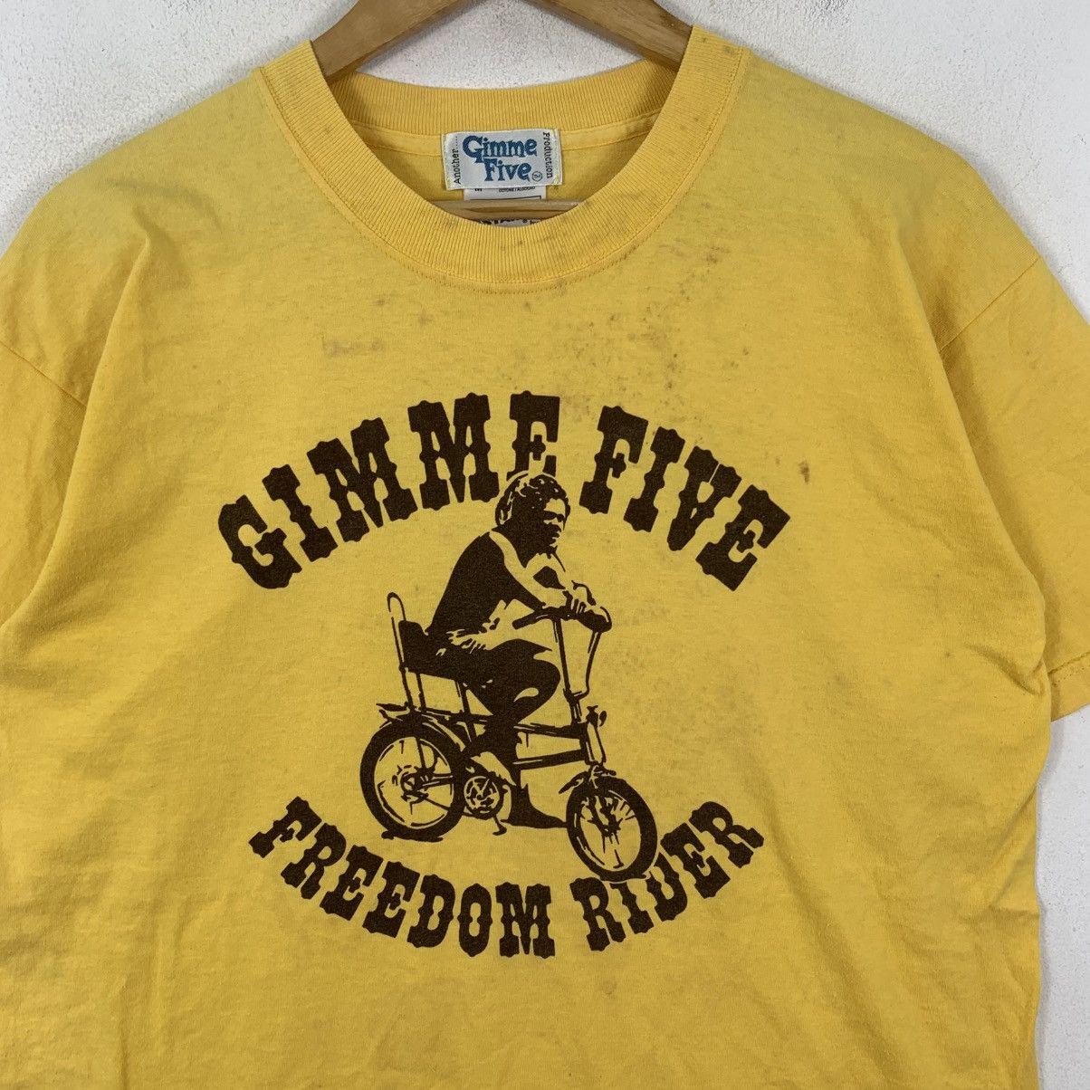 Gimme Five Vintage 90s GIMME FIVE Freedom Rider Japanese Brand Tshirt Size US M / EU 48-50 / 2 - 4 Thumbnail