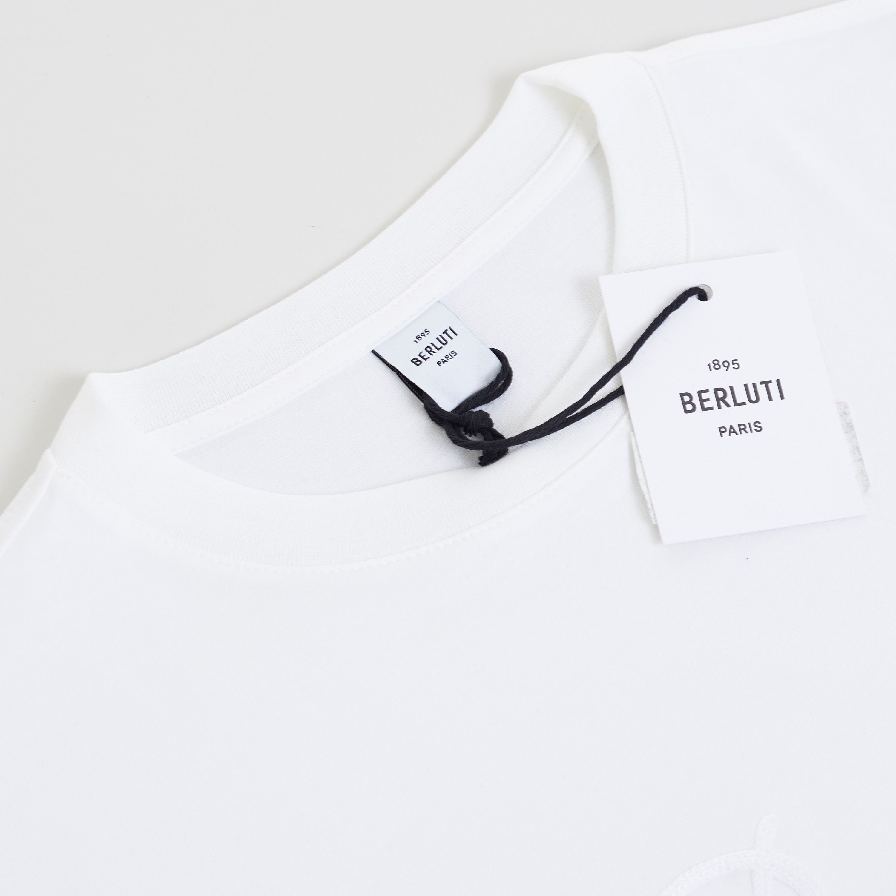Berluti Oversized Logo Embroidery T-Shirt In White Cotton Size US XXL / EU 58 / 5 - 9 Thumbnail